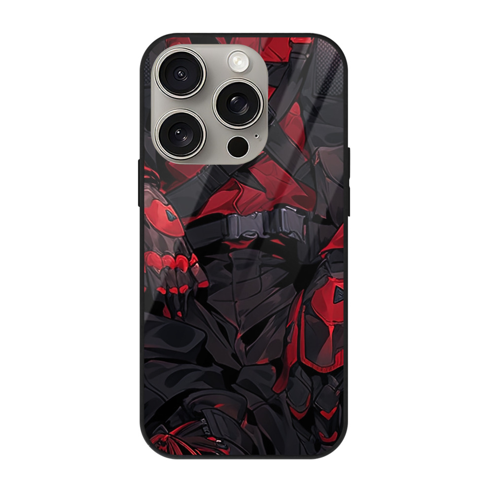 （画像用） Deadpool デッドプール 【iPhone15Pro対応】スマホケース 耐衝撃＆黄変防止 背面ガラス