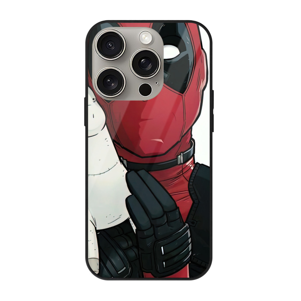 （画像用） Deadpool デッドプール 【iPhone15Pro対応】スマホケース 耐衝撃＆黄変防止 背面ガラス