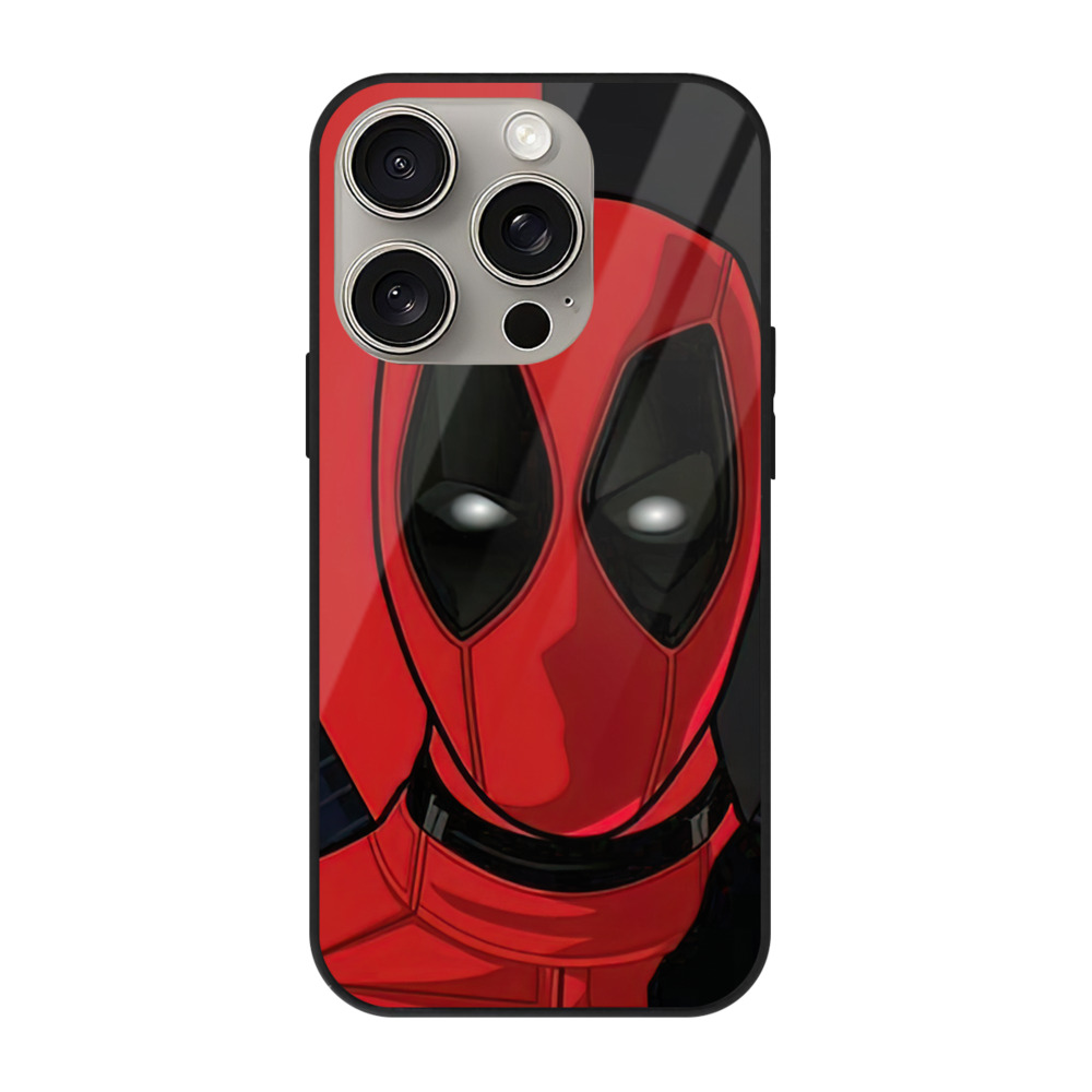 （画像用） Deadpool デッドプール 【iPhone15Pro対応】スマホケース 耐衝撃＆黄変防止 背面ガラス