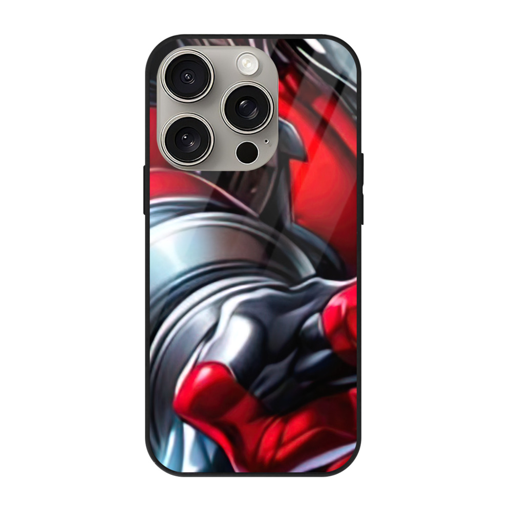 （画像用） Deadpool デッドプール 【iPhone15Pro対応】スマホケース 耐衝撃＆黄変防止 背面ガラス