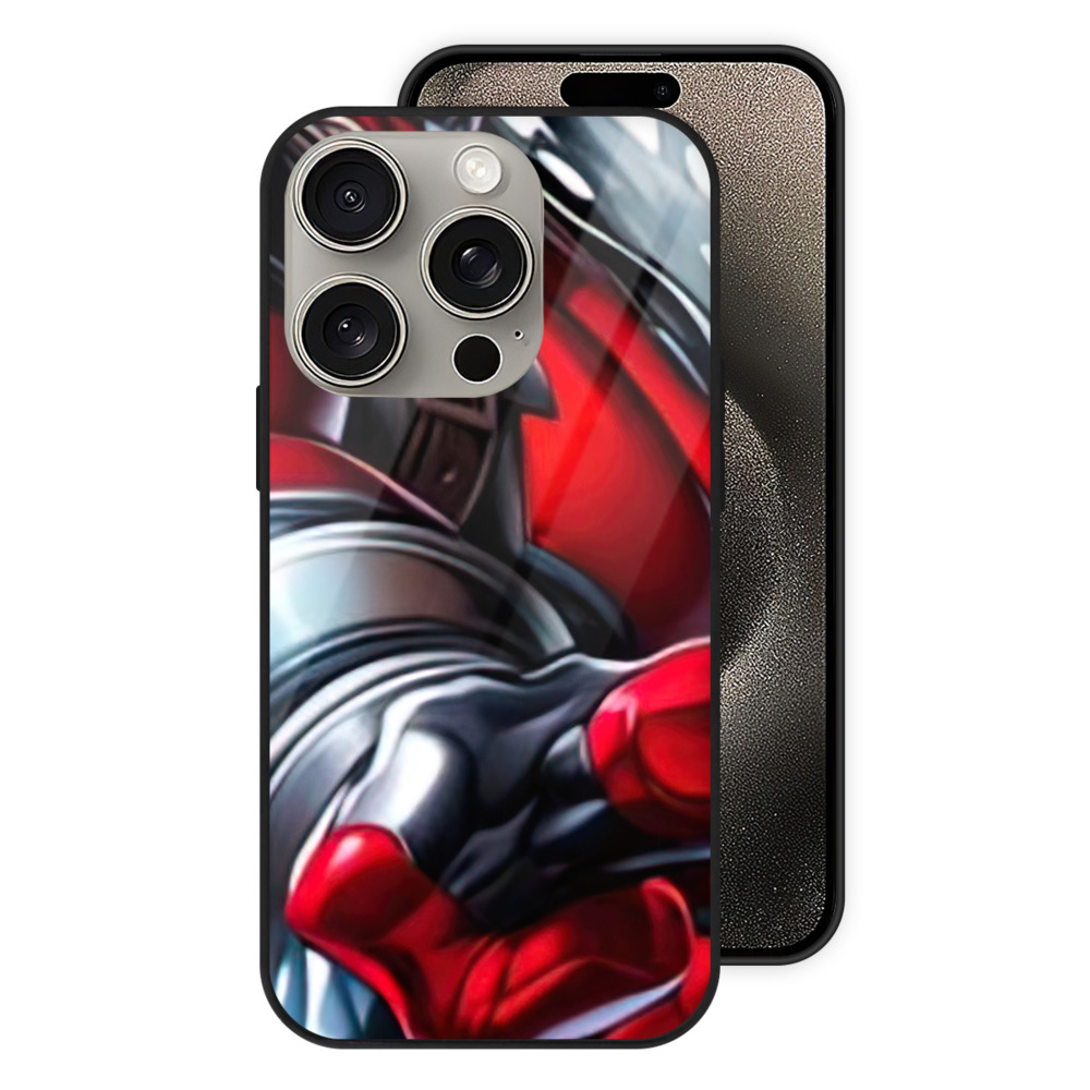 （画像用） Deadpool デッドプール 【iPhone15Pro対応】スマホケース 耐衝撃＆黄変防止 背面ガラス