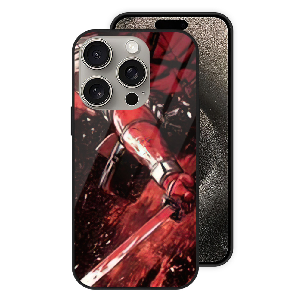 （画像用） Deadpool デッドプール 【iPhone15Pro対応】スマホケース 耐衝撃＆黄変防止 背面ガラス