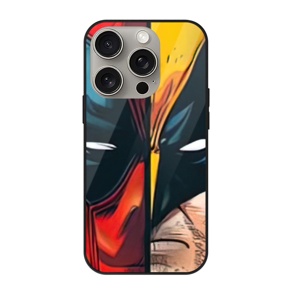 （画像用） Deadpool デッドプール 【iPhone15Pro対応】スマホケース 耐衝撃＆黄変防止 背面ガラス