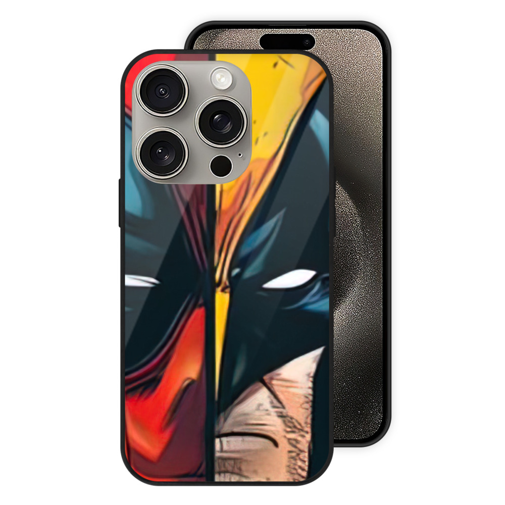 （画像用） Deadpool デッドプール 【iPhone15Pro対応】スマホケース 耐衝撃＆黄変防止 背面ガラス