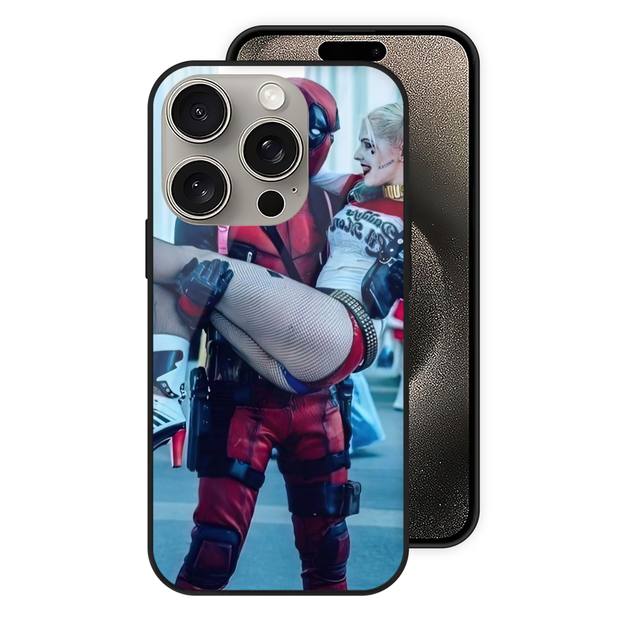 （画像用） Deadpool デッドプール 【iPhone15Pro対応】スマホケース 耐衝撃＆黄変防止 背面ガラス