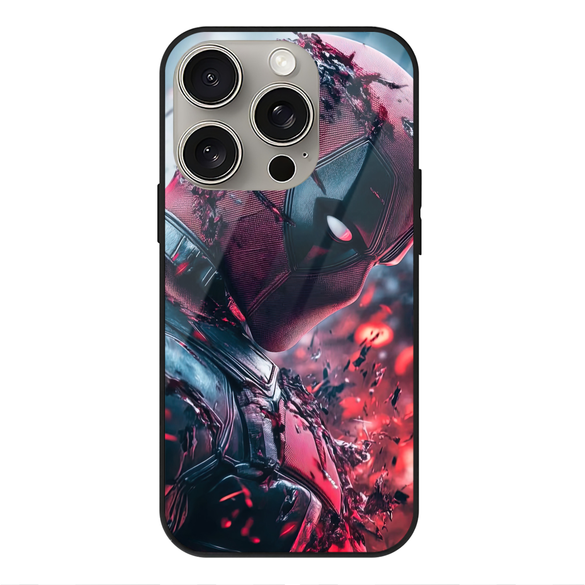 （画像用） Deadpool デッドプール 【iPhone15Pro対応】スマホケース 耐衝撃＆黄変防止 背面ガラス