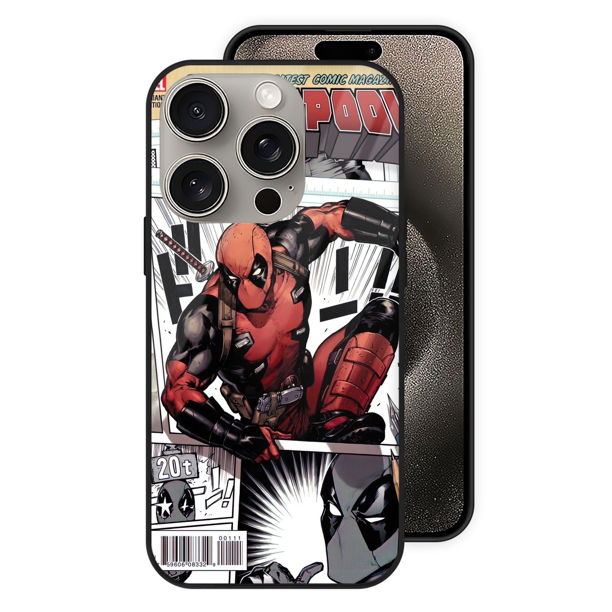 （画像用） Deadpool デッドプール 【iPhone15Pro対応】スマホケース 耐衝撃＆黄変防止 背面ガラス