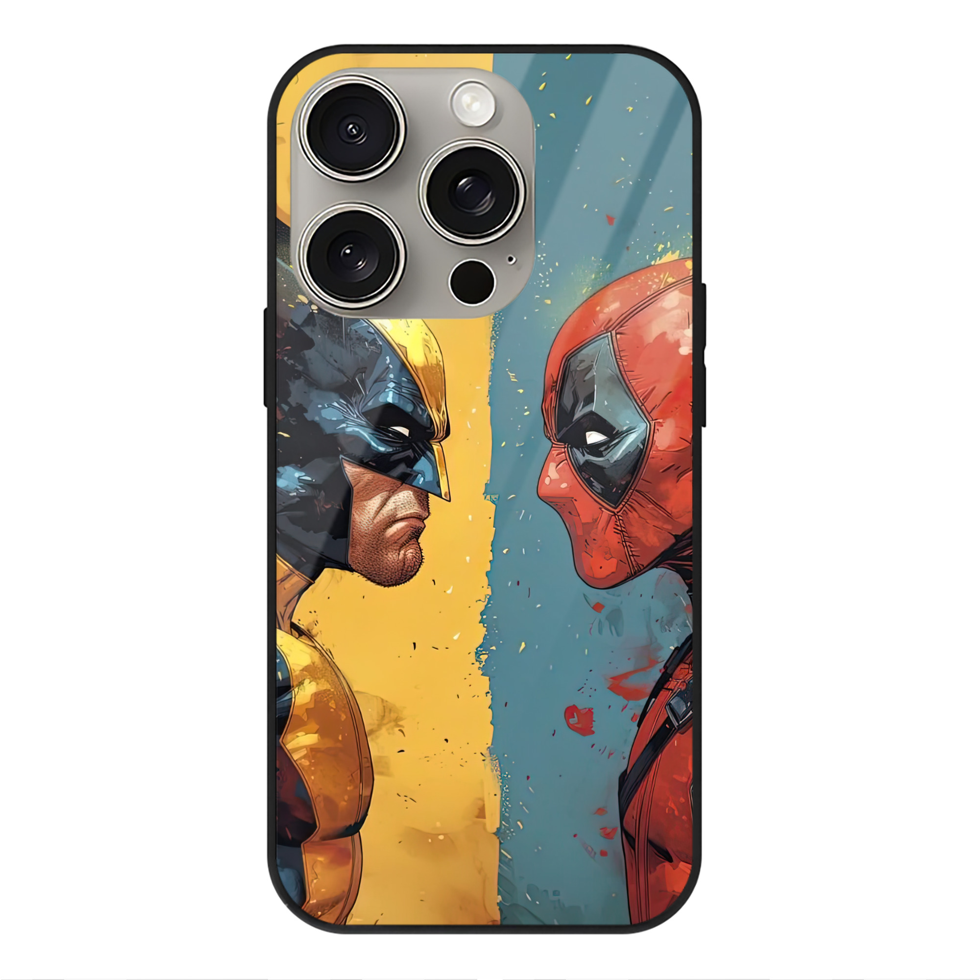 （画像用） Deadpool デッドプール 【iPhone15Pro対応】スマホケース 耐衝撃＆黄変防止 背面ガラス