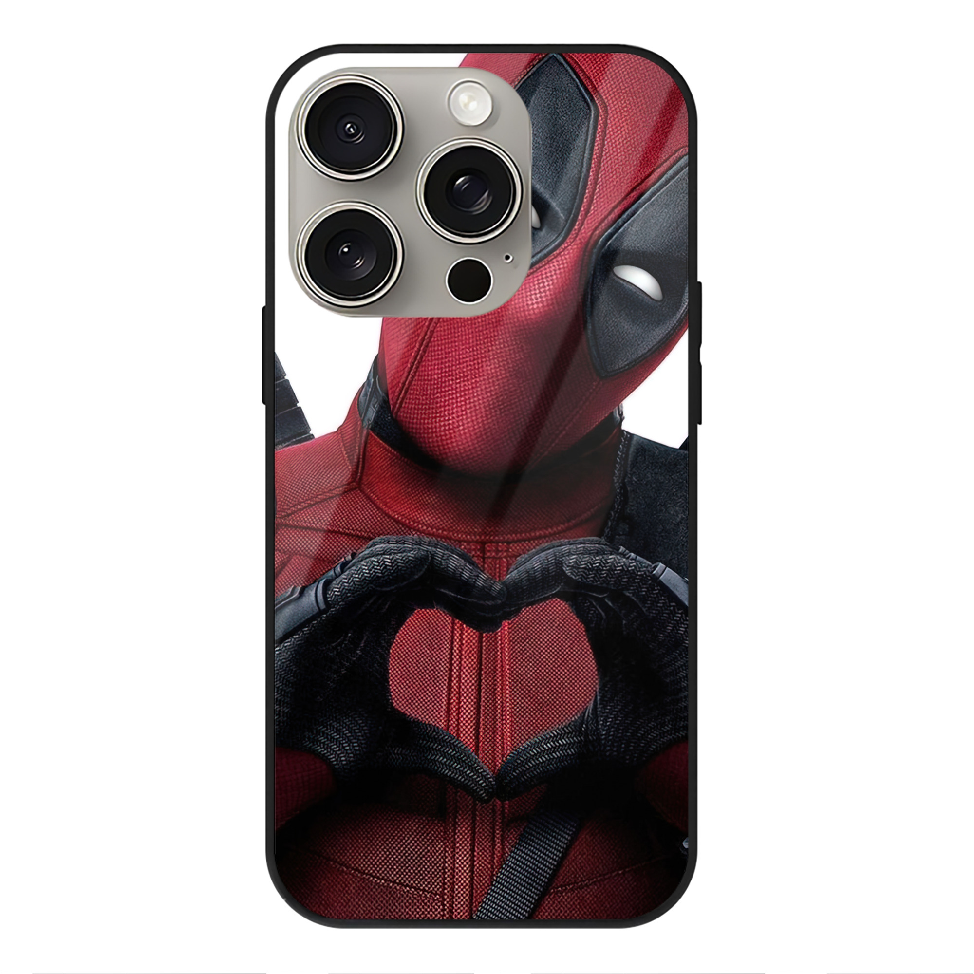 （画像用） Deadpool デッドプール 【iPhone15Pro対応】スマホケース 耐衝撃＆黄変防止 背面ガラス