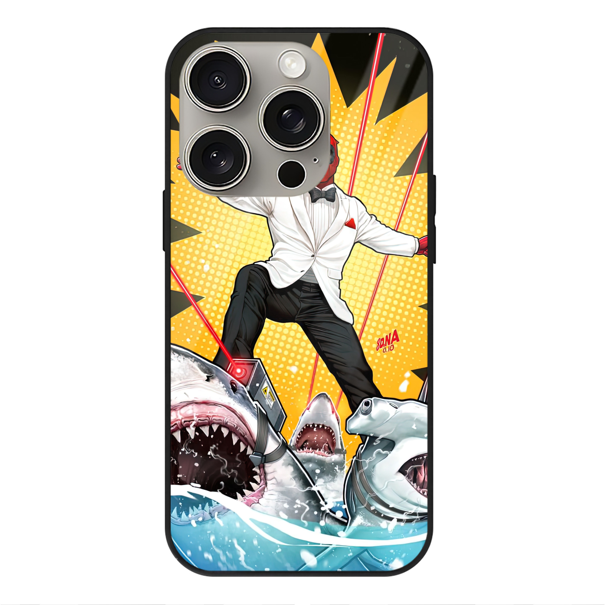 （画像用） Deadpool デッドプール 【iPhone15Pro対応】スマホケース 耐衝撃＆黄変防止 背面ガラス