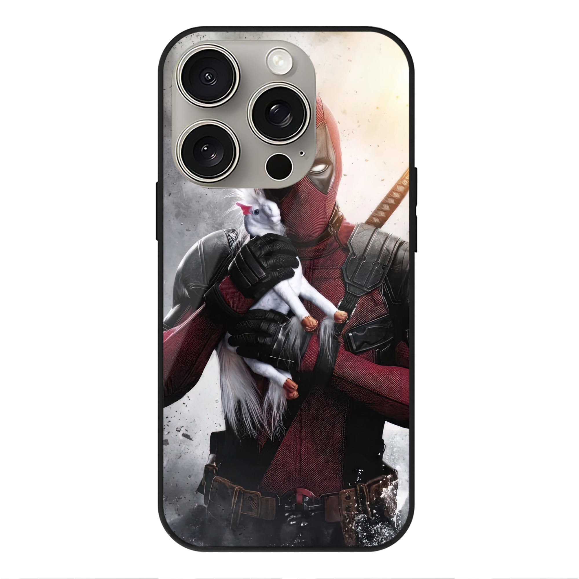 （画像用） Deadpool デッドプール 【iPhone15Pro対応】スマホケース 耐衝撃＆黄変防止 背面ガラス