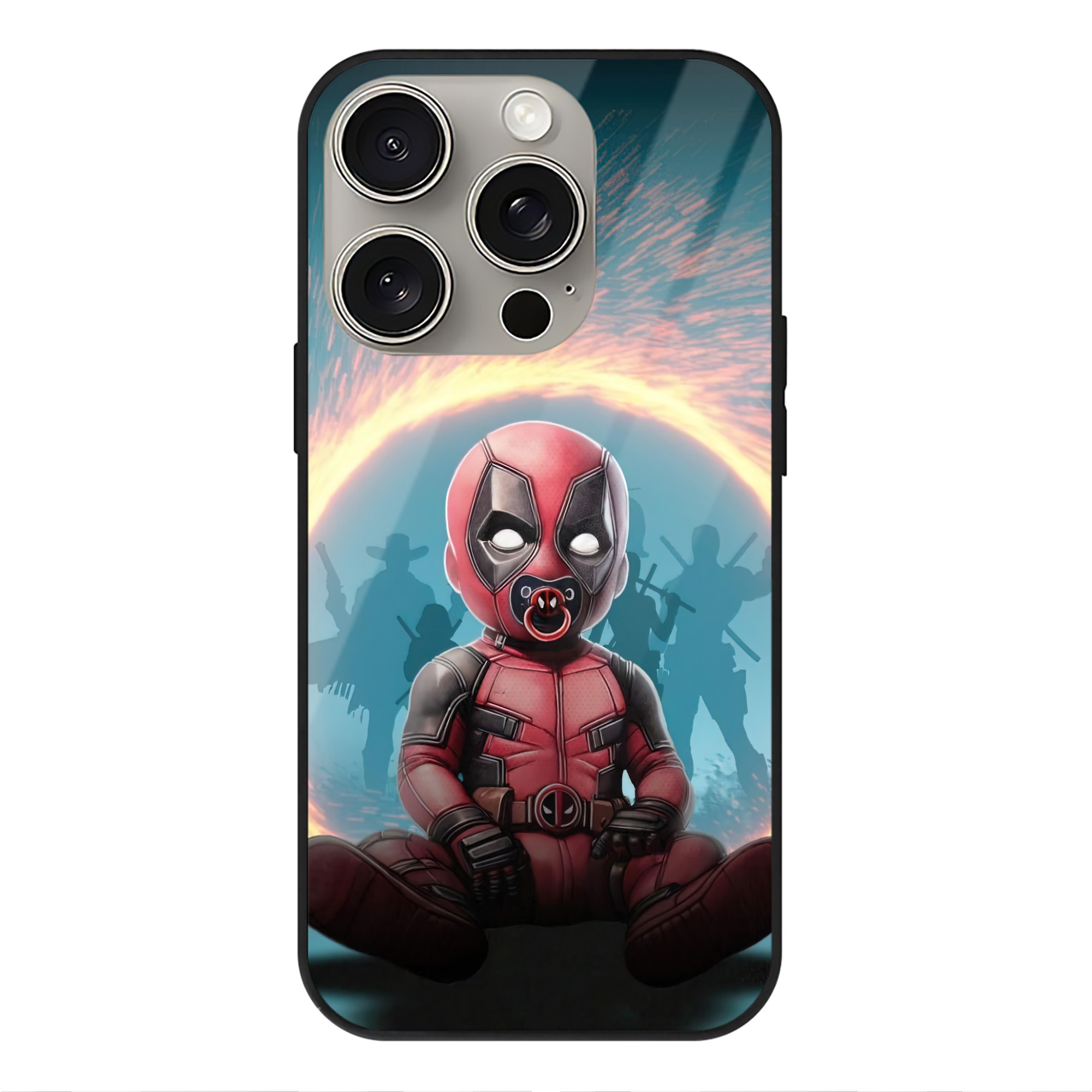 （画像用） Deadpool デッドプール 【iPhone15Pro対応】スマホケース 耐衝撃＆黄変防止 背面ガラス