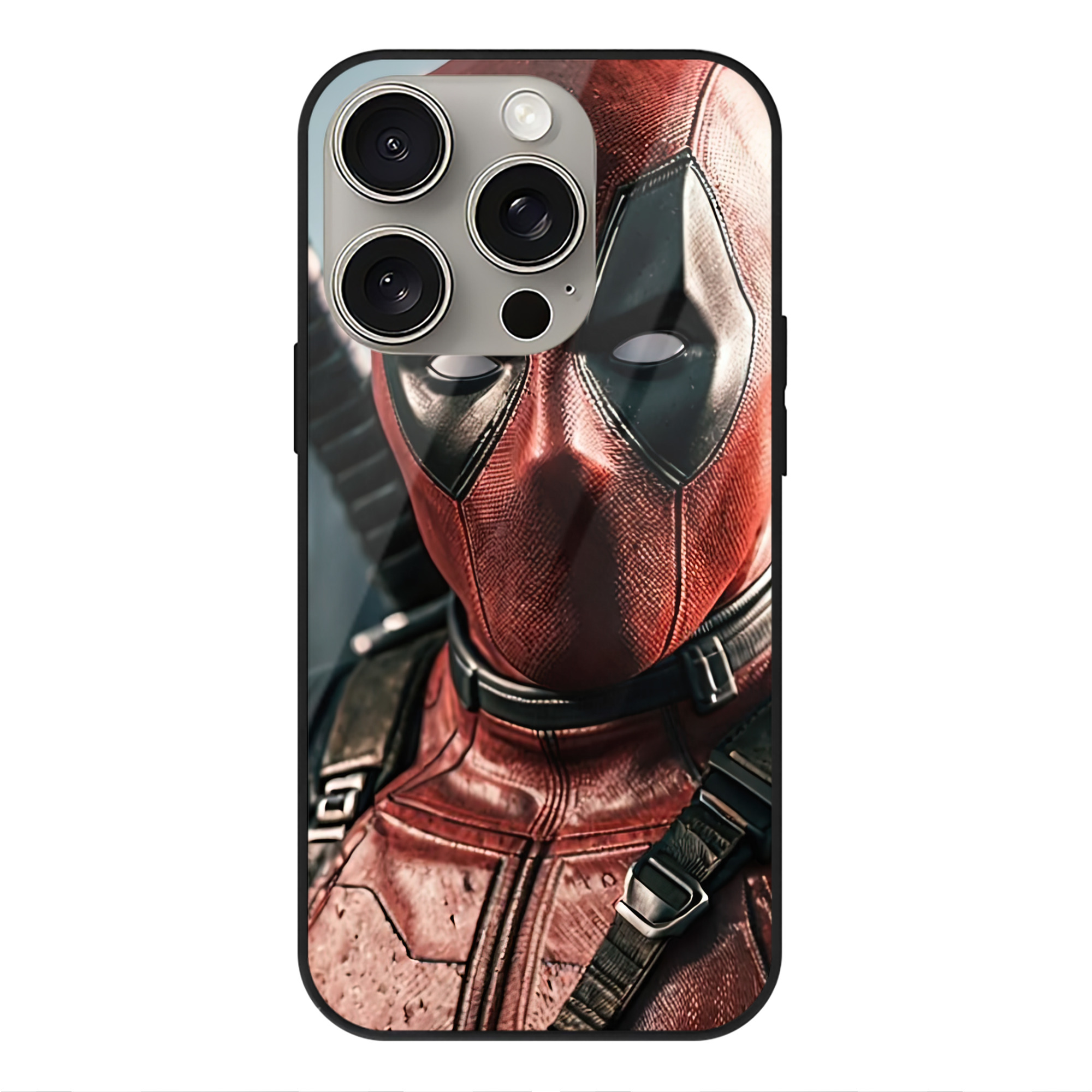 （画像用） Deadpool デッドプール 【iPhone15Pro対応】スマホケース 耐衝撃＆黄変防止 背面ガラス