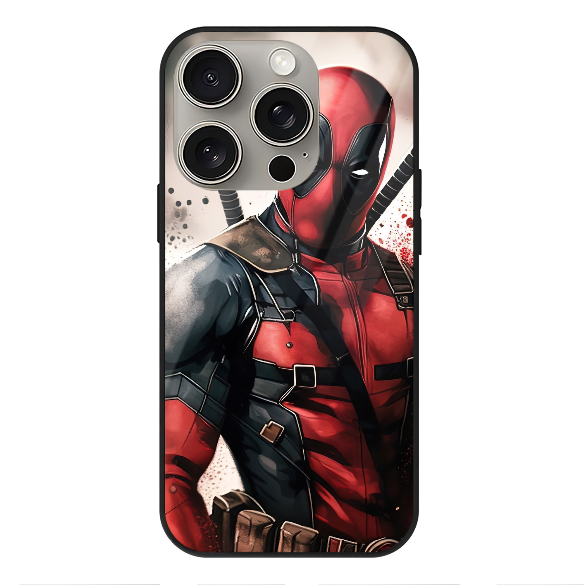 （画像用） Deadpool デッドプール 【iPhone15Pro対応】スマホケース 耐衝撃＆黄変防止 背面ガラス