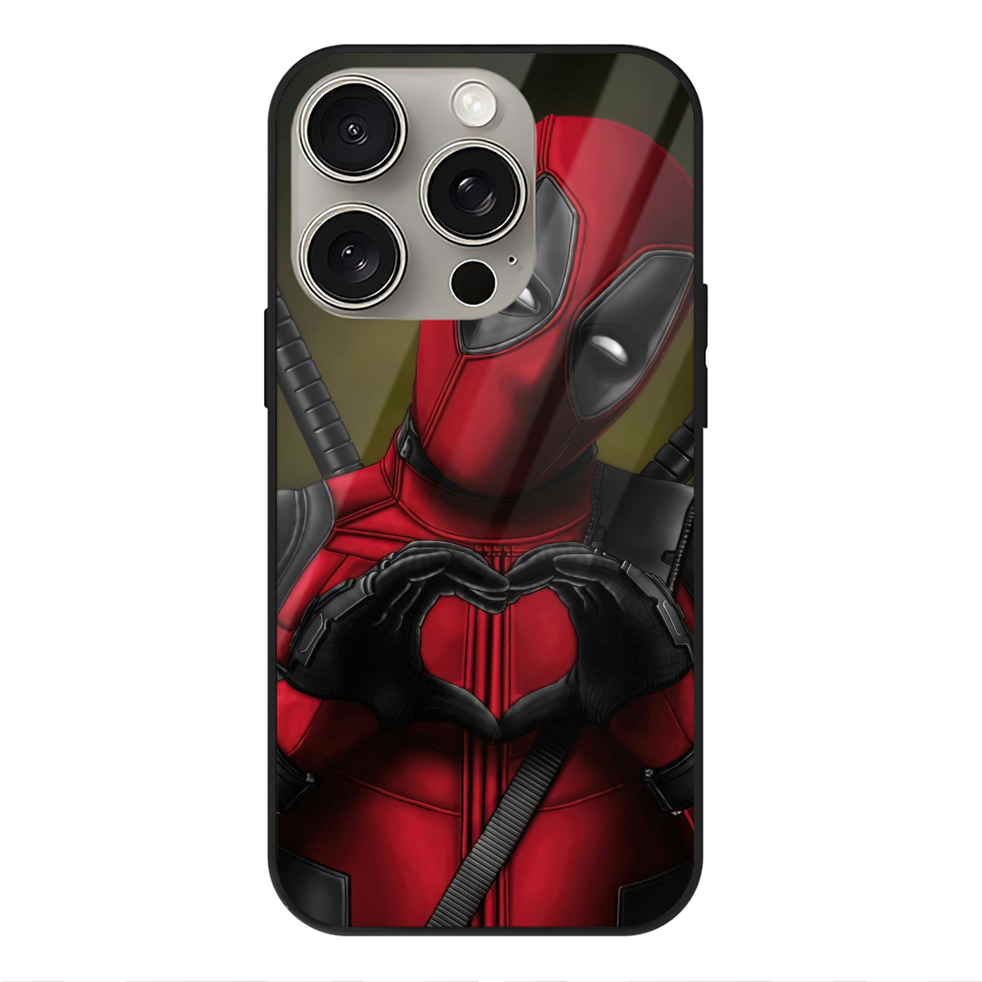 （画像用） Deadpool デッドプール 【iPhone15Pro対応】スマホケース 耐衝撃＆黄変防止 背面ガラス