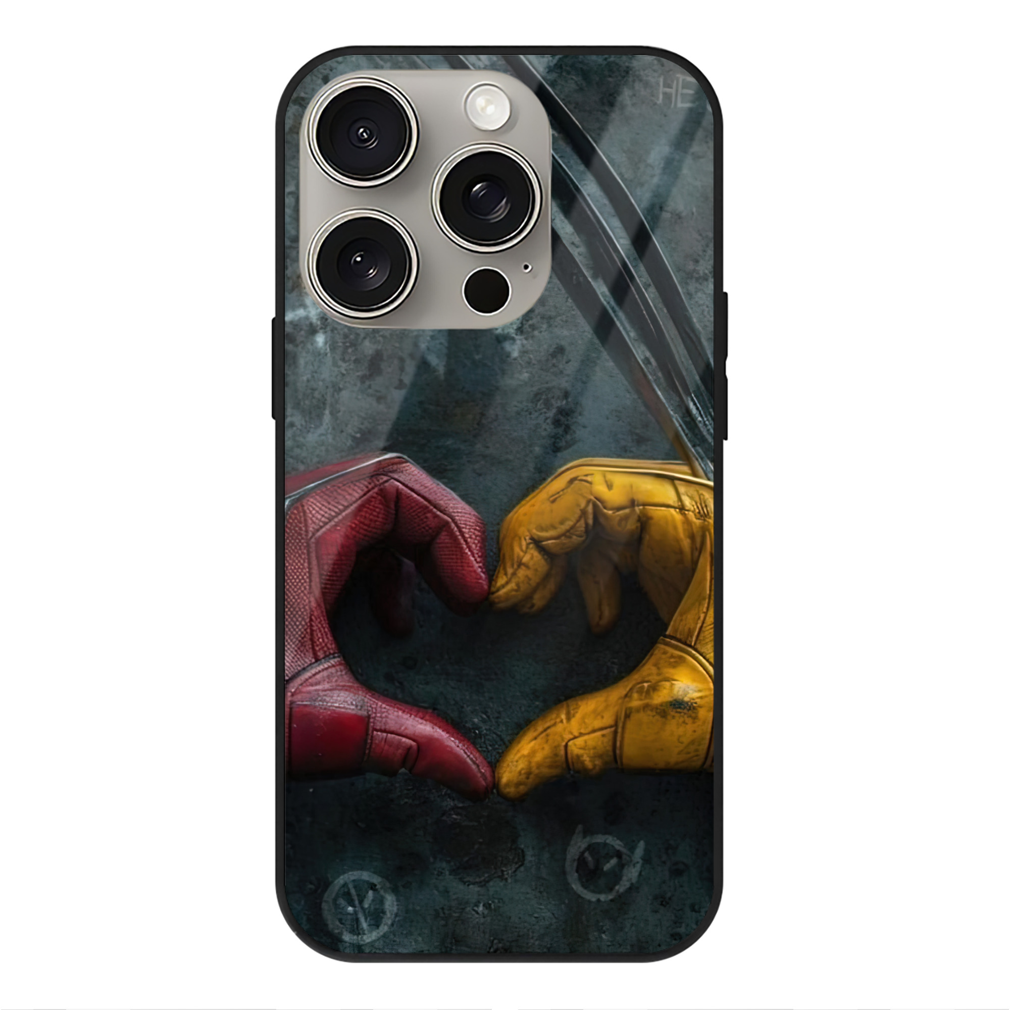 （画像用） Deadpool デッドプール 【iPhone15Pro対応】スマホケース 耐衝撃＆黄変防止 背面ガラス