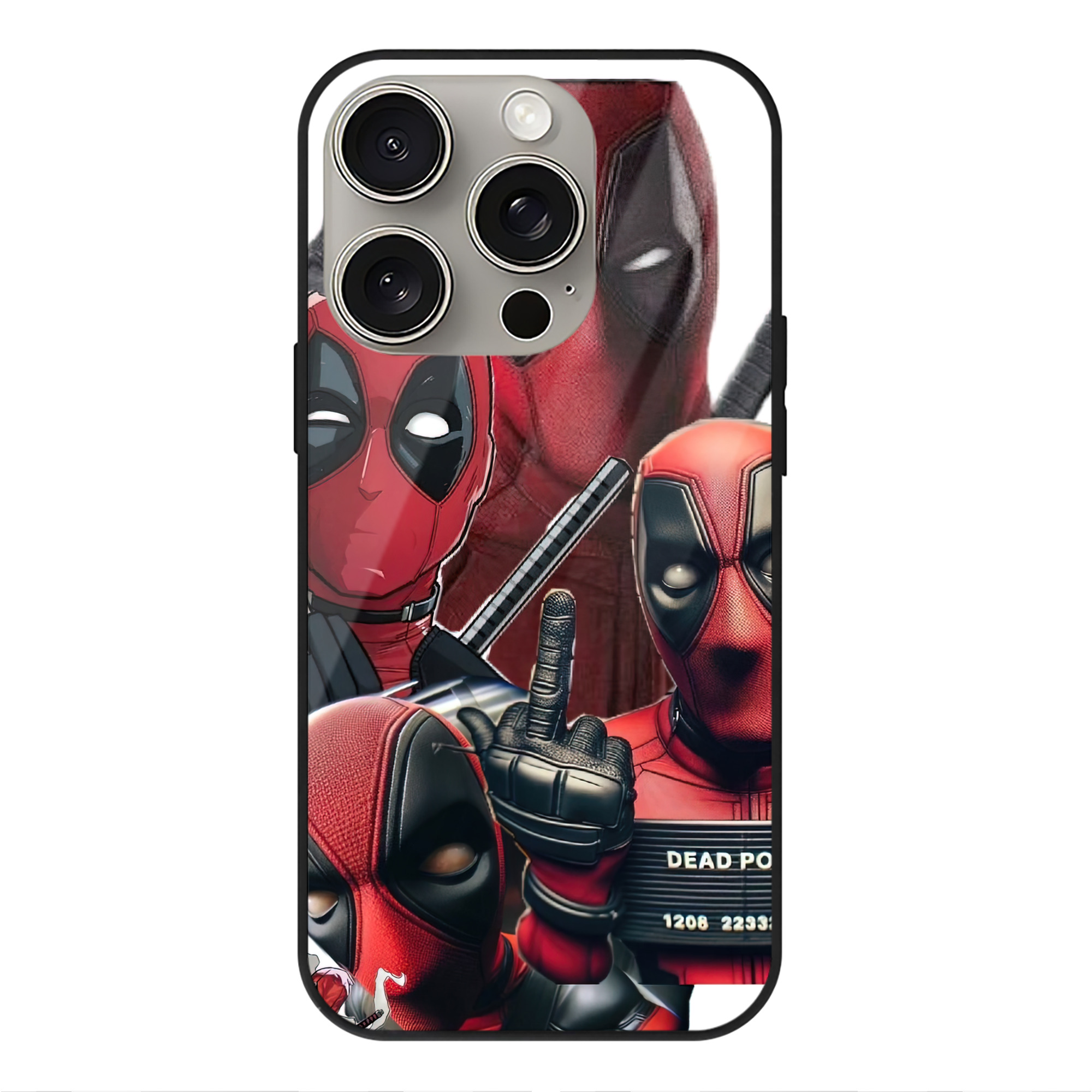 （画像用） Deadpool デッドプール 【iPhone15Pro対応】スマホケース 耐衝撃＆黄変防止 背面ガラス