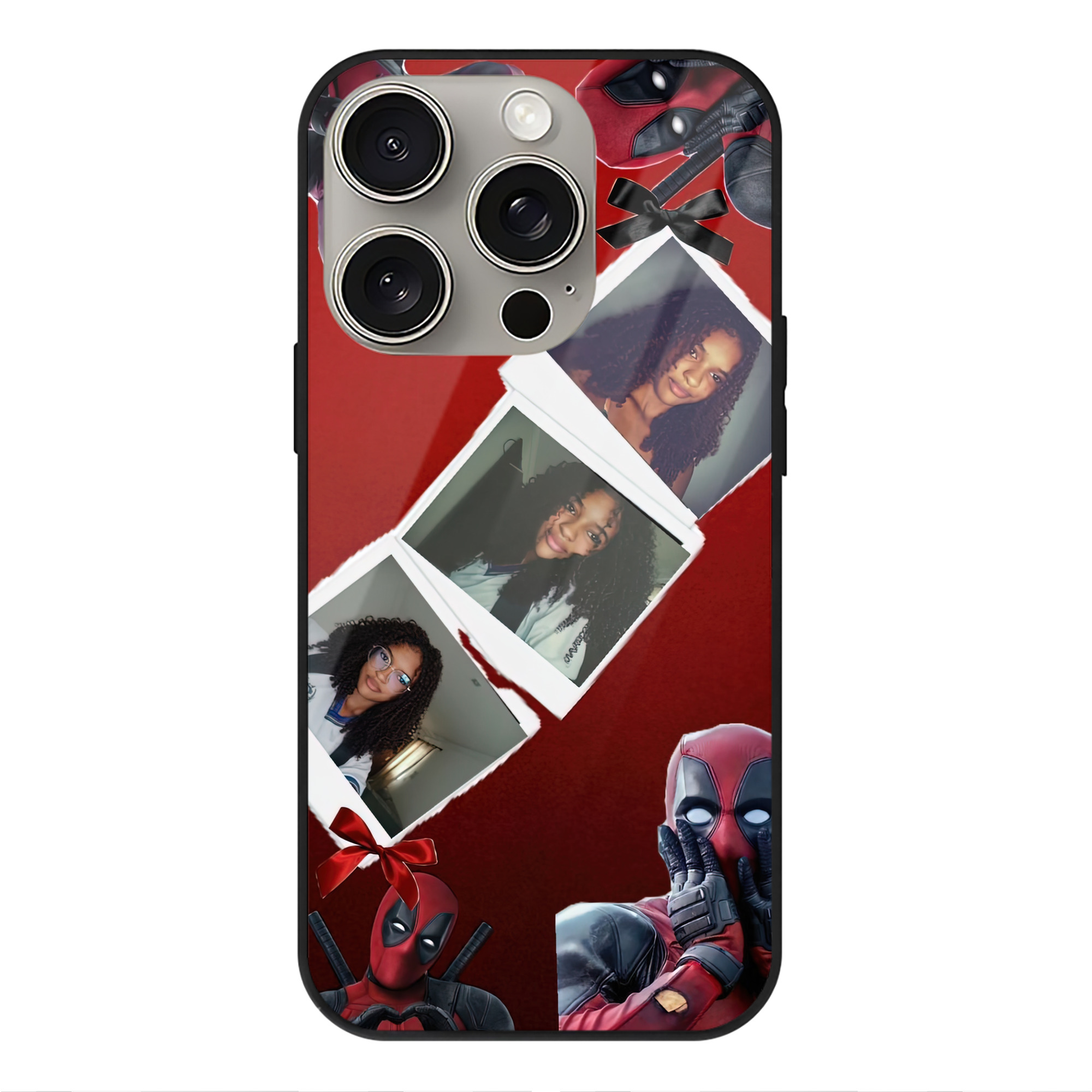 （画像用） Deadpool デッドプール 【iPhone15Pro対応】スマホケース 耐衝撃＆黄変防止 背面ガラス
