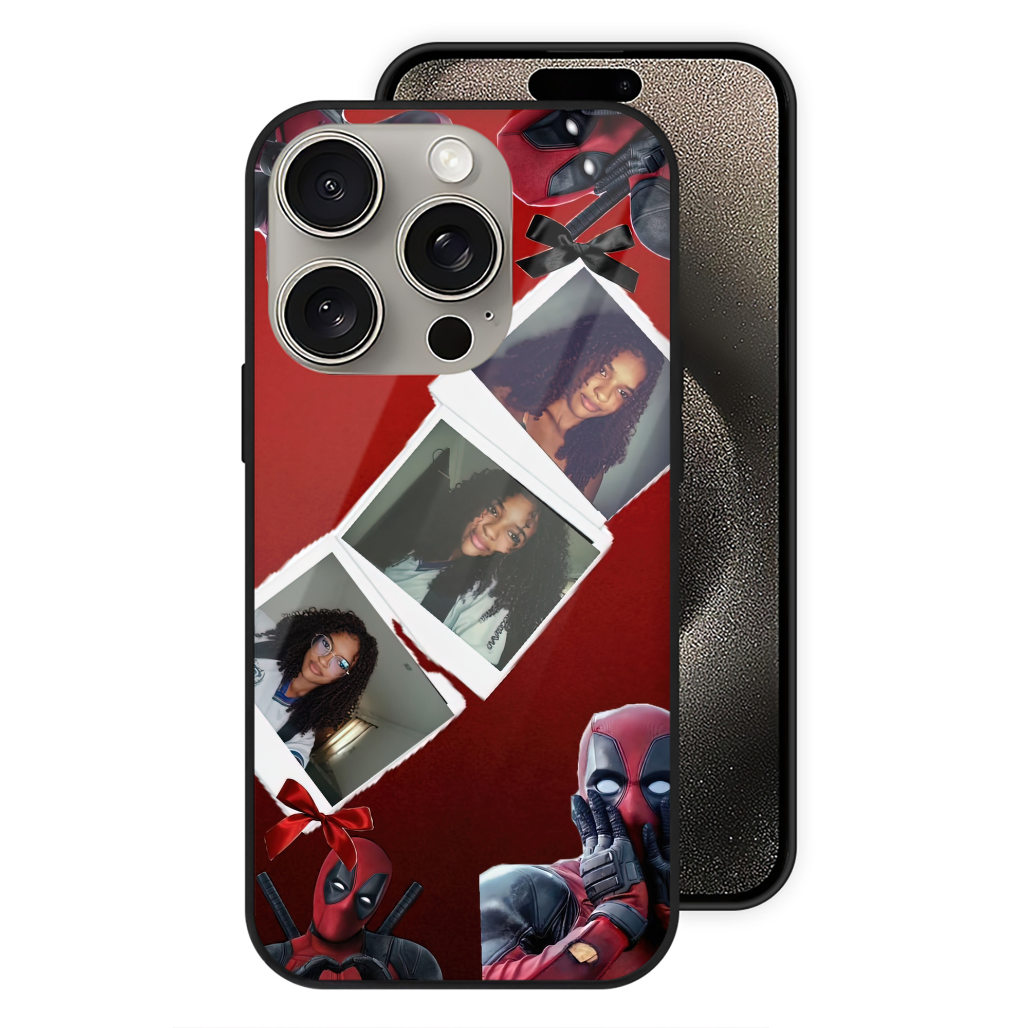 （画像用） Deadpool デッドプール 【iPhone15Pro対応】スマホケース 耐衝撃＆黄変防止 背面ガラス