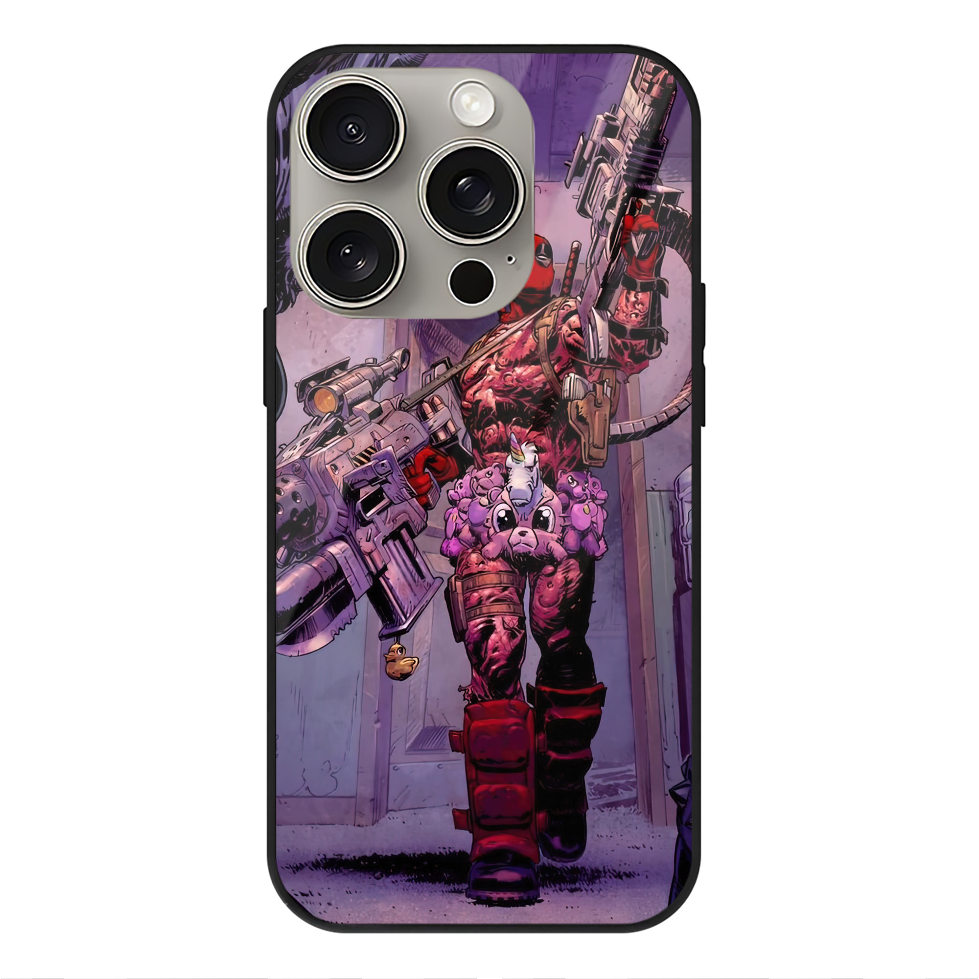 （画像用） Deadpool デッドプール 【iPhone15Pro対応】スマホケース 耐衝撃＆黄変防止 背面ガラス