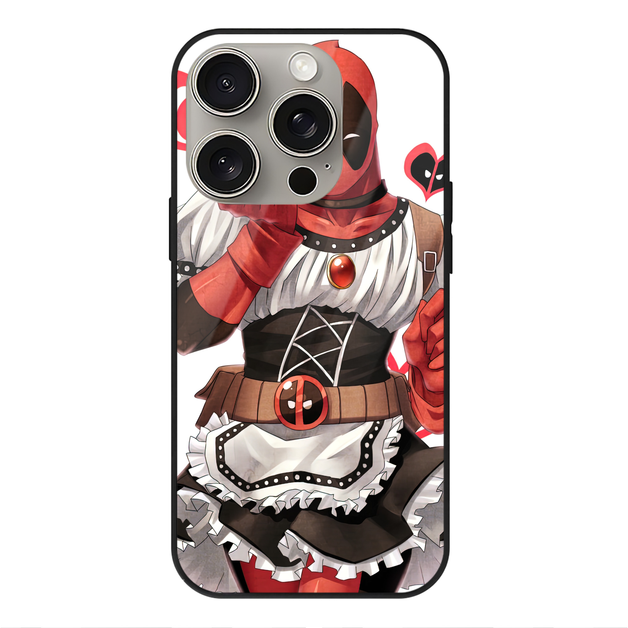 （画像用） Deadpool デッドプール 【iPhone15Pro対応】スマホケース 耐衝撃＆黄変防止 背面ガラス
