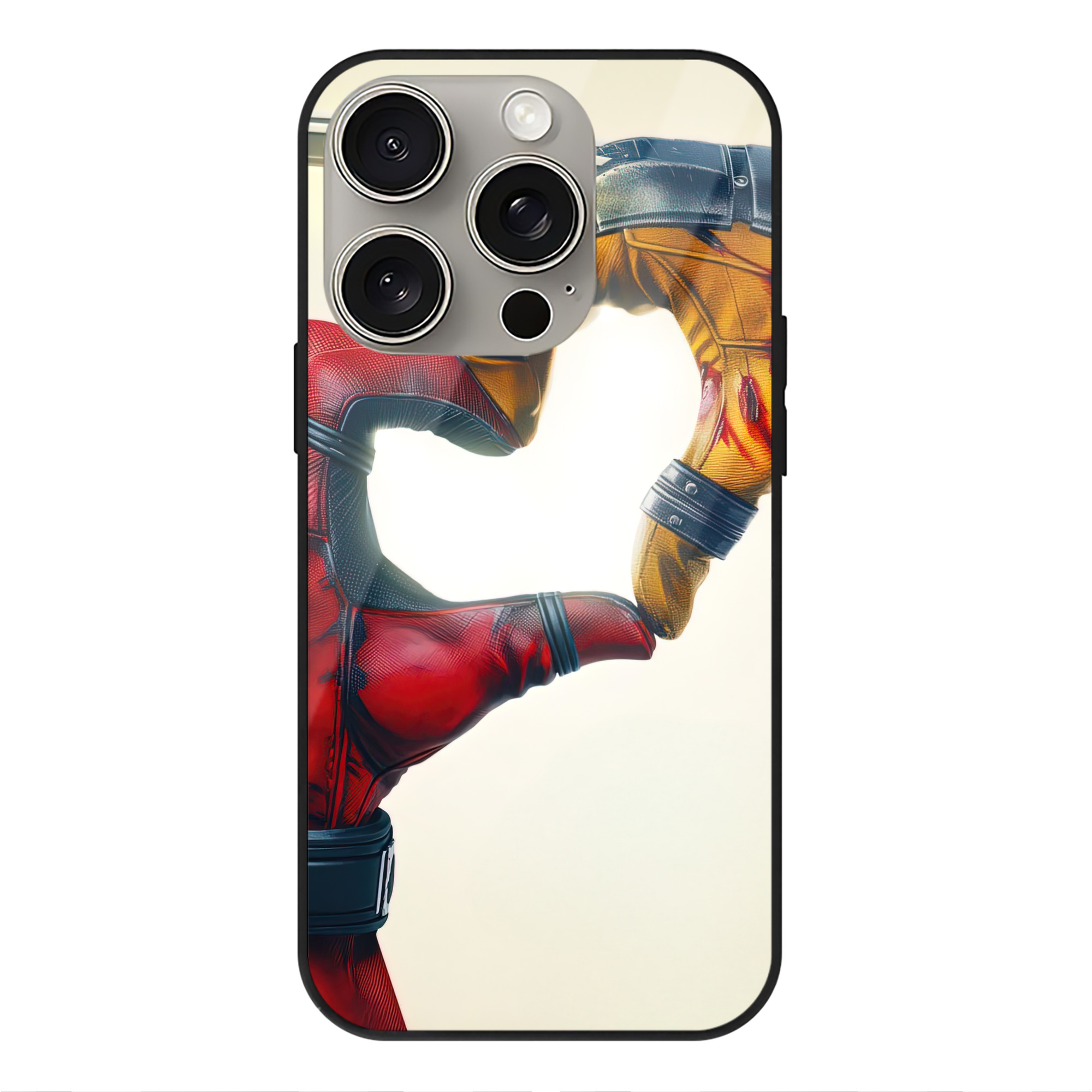 （画像用） Deadpool デッドプール 【iPhone15Pro対応】スマホケース 耐衝撃＆黄変防止 背面ガラス