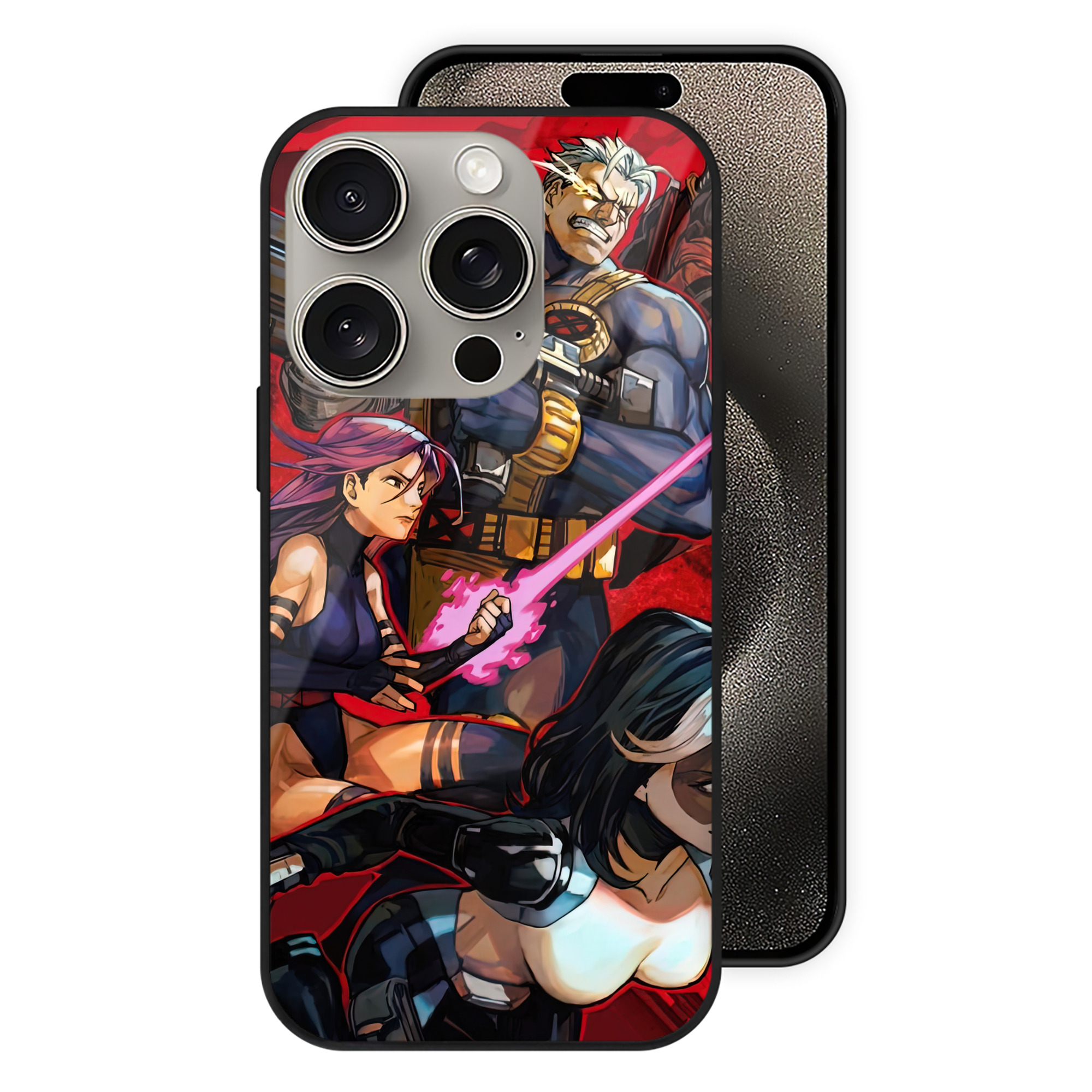 （画像用） Deadpool デッドプール 【iPhone15Pro対応】スマホケース 耐衝撃＆黄変防止 背面ガラス