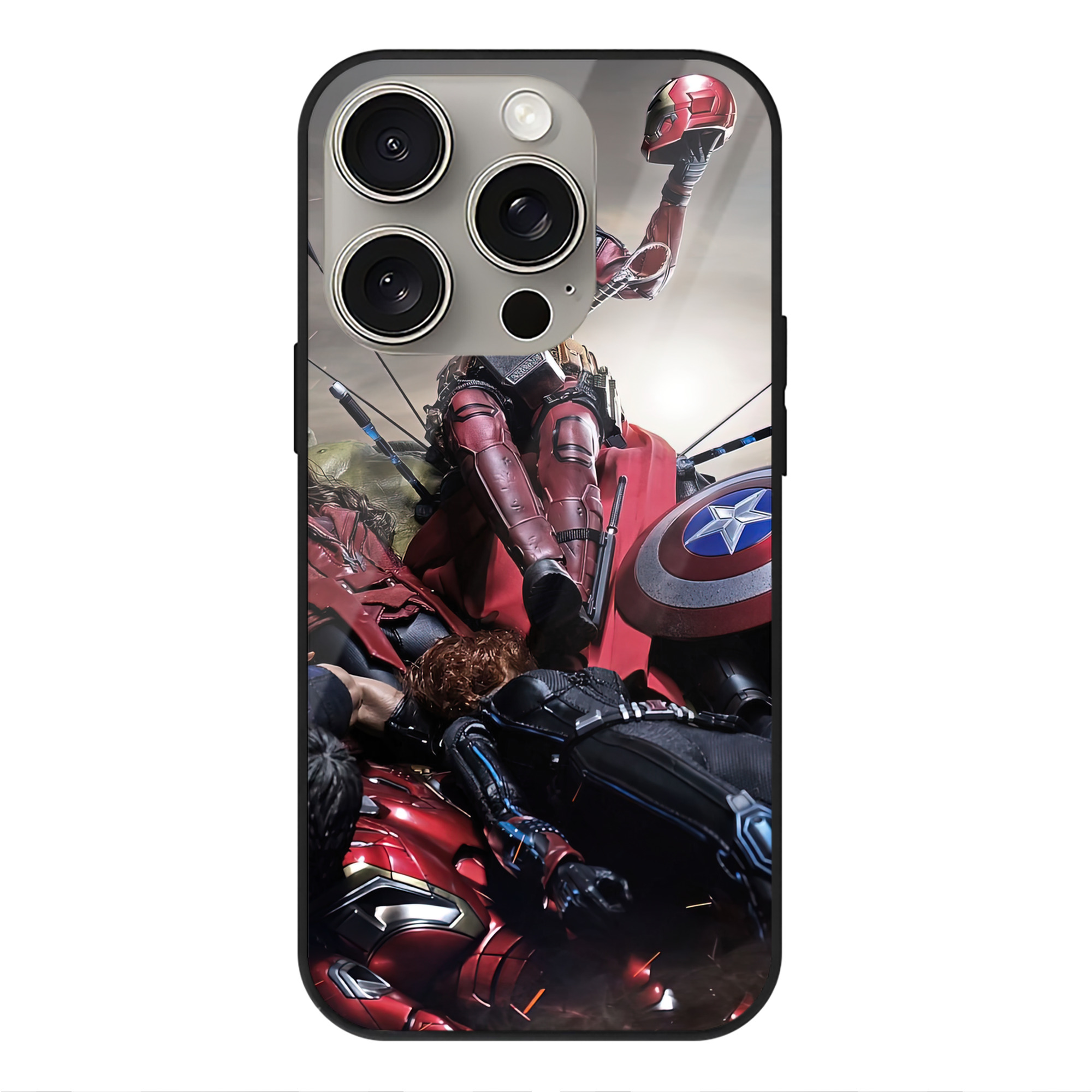 （画像用） Deadpool デッドプール 【iPhone15Pro対応】スマホケース 耐衝撃＆黄変防止 背面ガラス