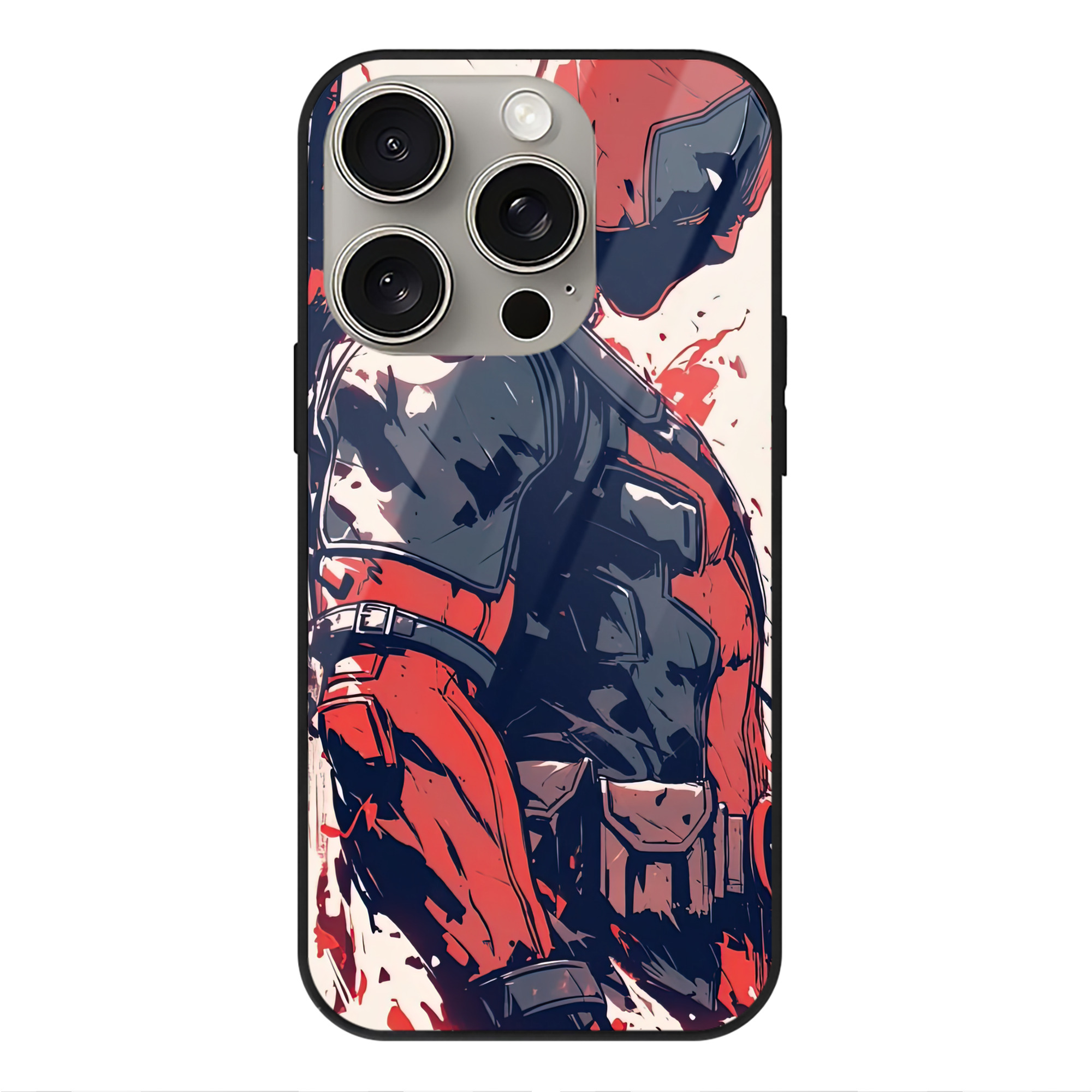 （画像用） Deadpool デッドプール 【iPhone15Pro対応】スマホケース 耐衝撃＆黄変防止 背面ガラス