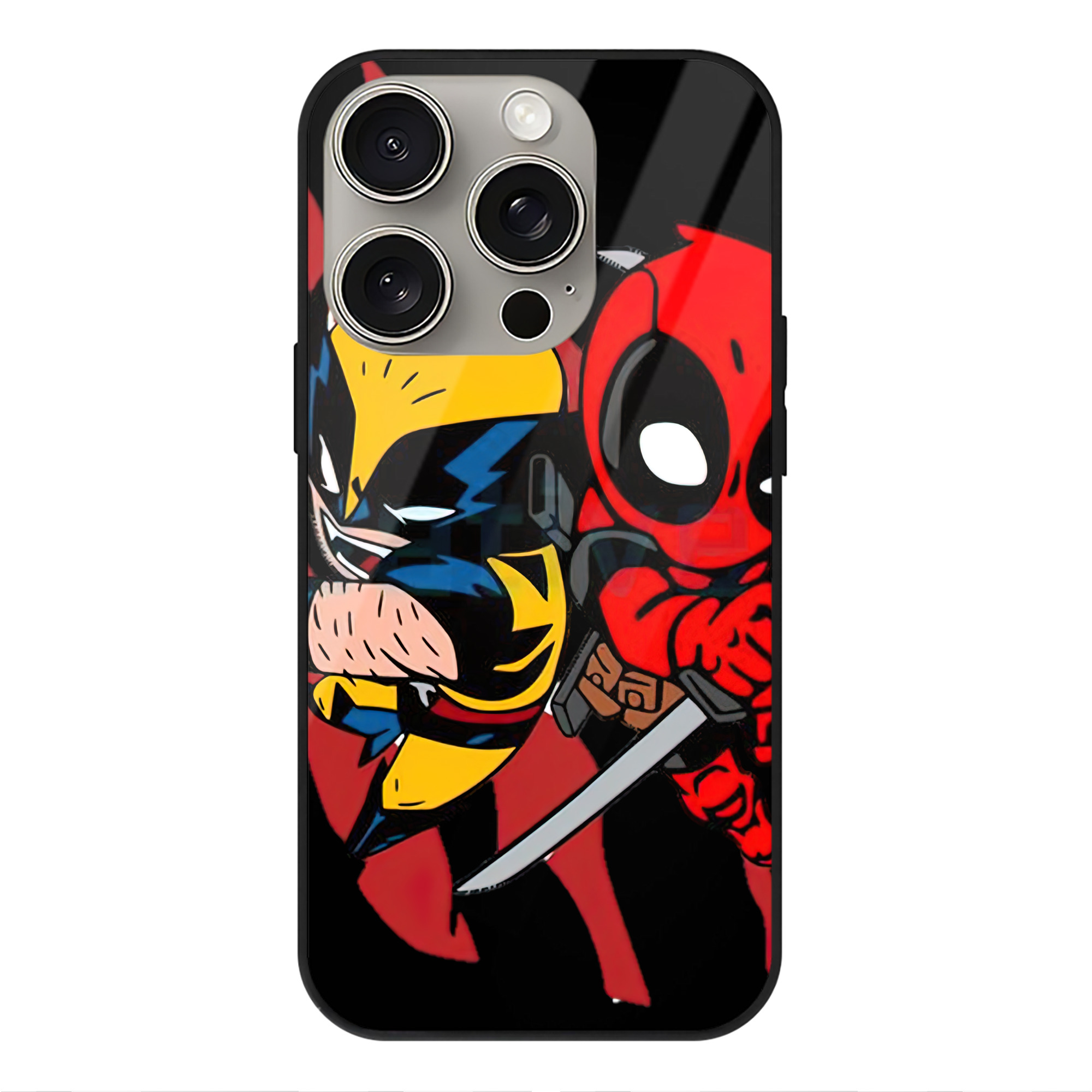 （画像用） Deadpool デッドプール 【iPhone15Pro対応】スマホケース 耐衝撃＆黄変防止 背面ガラス
