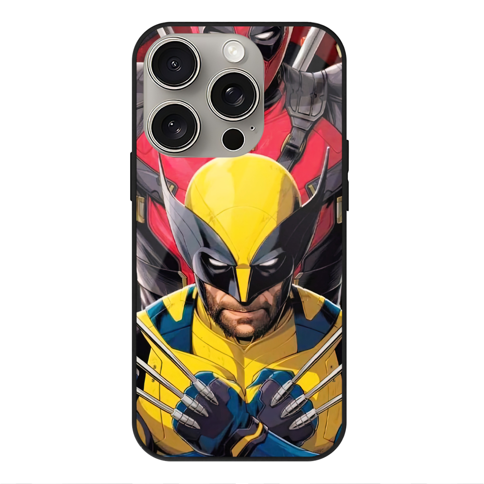 （画像用） Deadpool デッドプール 【iPhone15Pro対応】スマホケース 耐衝撃＆黄変防止 背面ガラス
