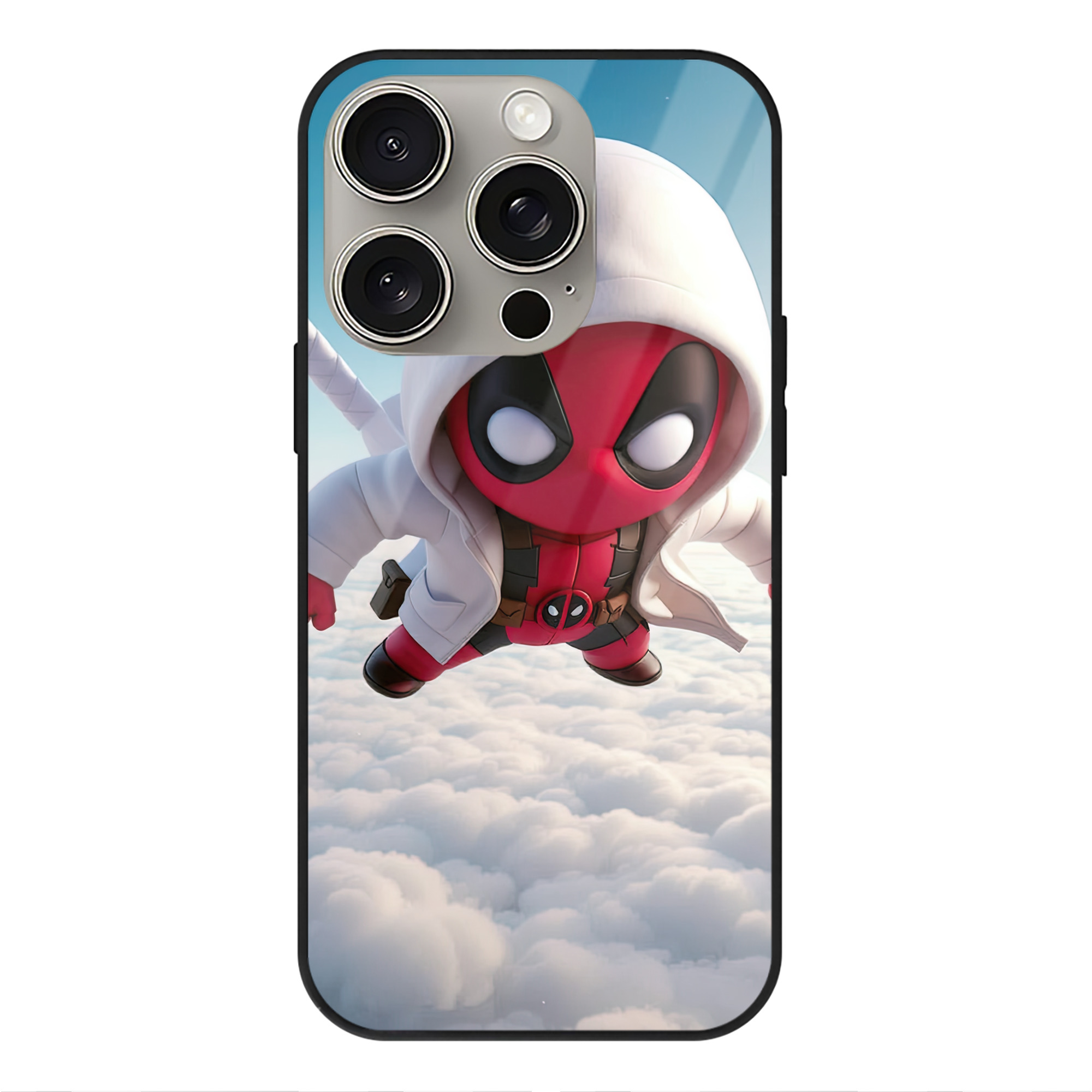 （画像用） Deadpool デッドプール 【iPhone15Pro対応】スマホケース 耐衝撃＆黄変防止 背面ガラス