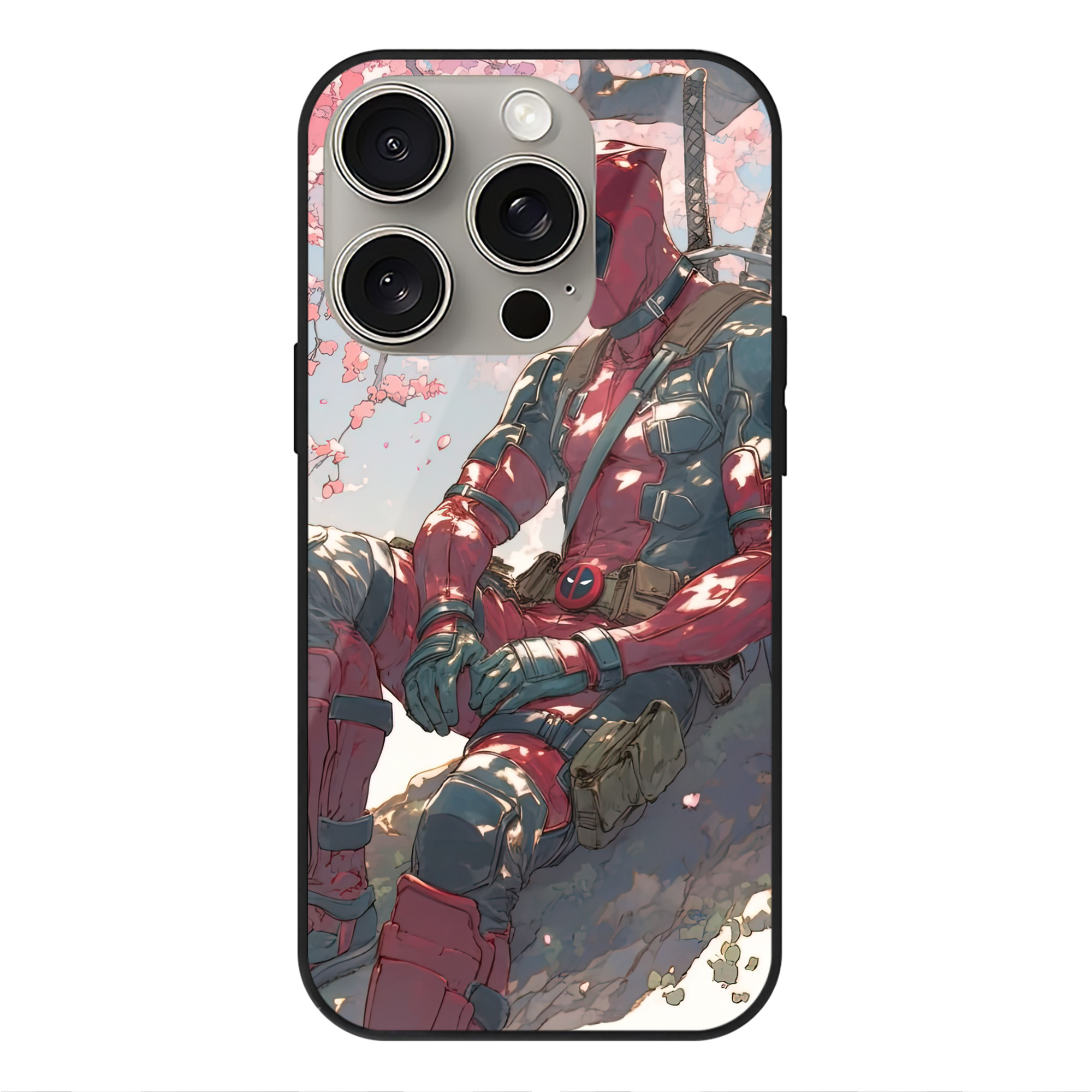（画像用） Deadpool デッドプール 【iPhone15Pro対応】スマホケース 耐衝撃＆黄変防止 背面ガラス