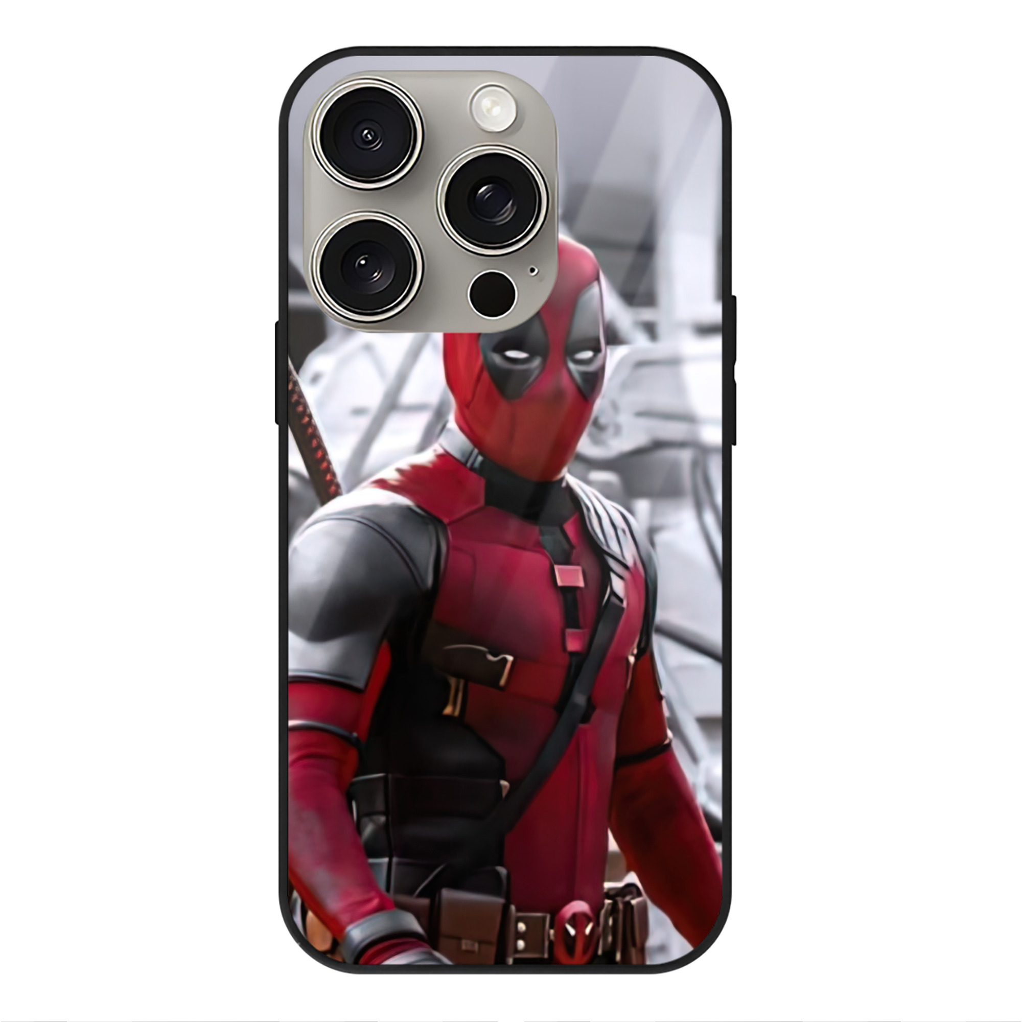 （画像用） Deadpool デッドプール 【iPhone15Pro対応】スマホケース 耐衝撃＆黄変防止 背面ガラス