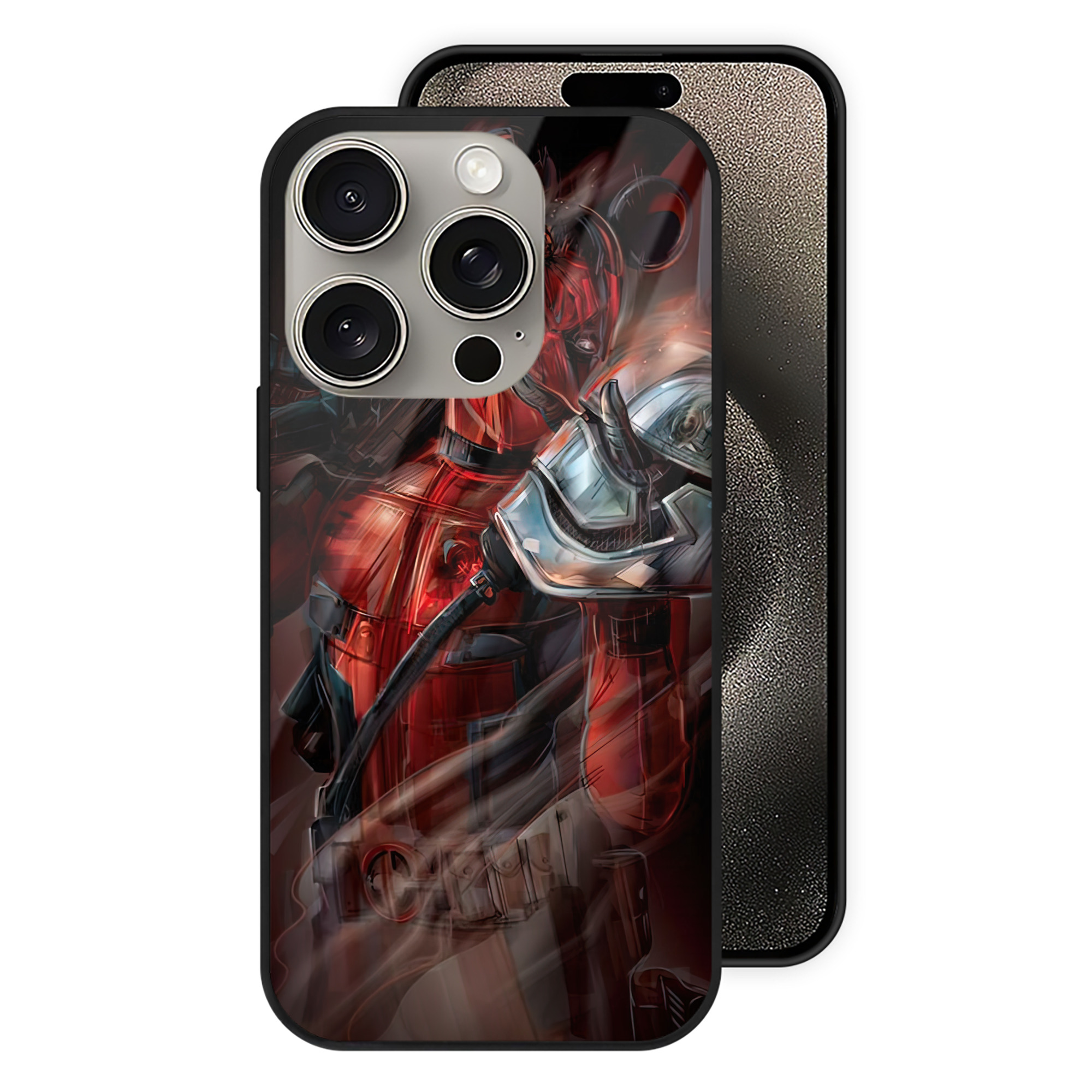 （画像用） Deadpool デッドプール 【iPhone15Pro対応】スマホケース 耐衝撃＆黄変防止 背面ガラス