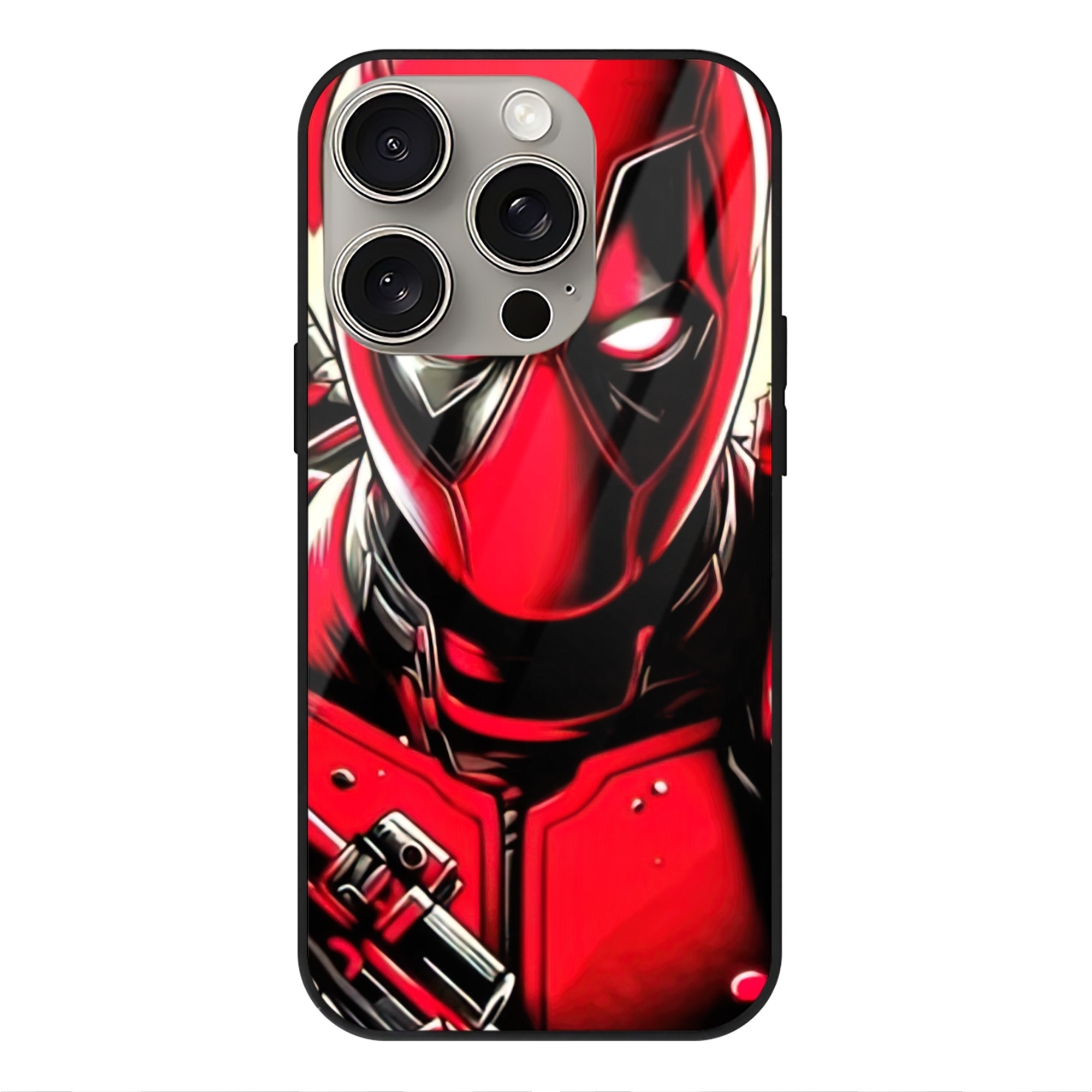 （画像用） Deadpool デッドプール 【iPhone15Pro対応】スマホケース 耐衝撃＆黄変防止 背面ガラス