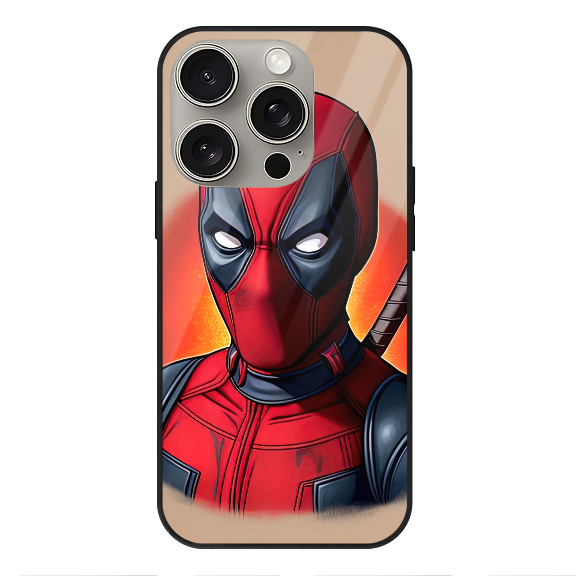 （画像用） Deadpool デッドプール 【iPhone15Pro対応】スマホケース 耐衝撃＆黄変防止 背面ガラス