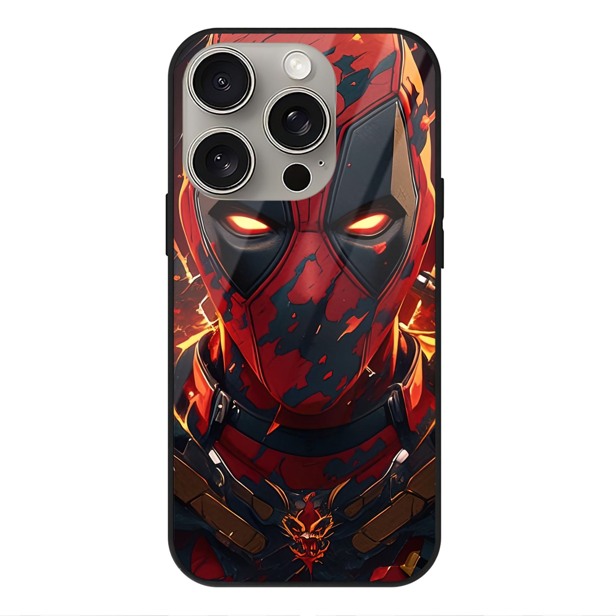 （画像用） Deadpool デッドプール 【iPhone15Pro対応】スマホケース 耐衝撃＆黄変防止 背面ガラス