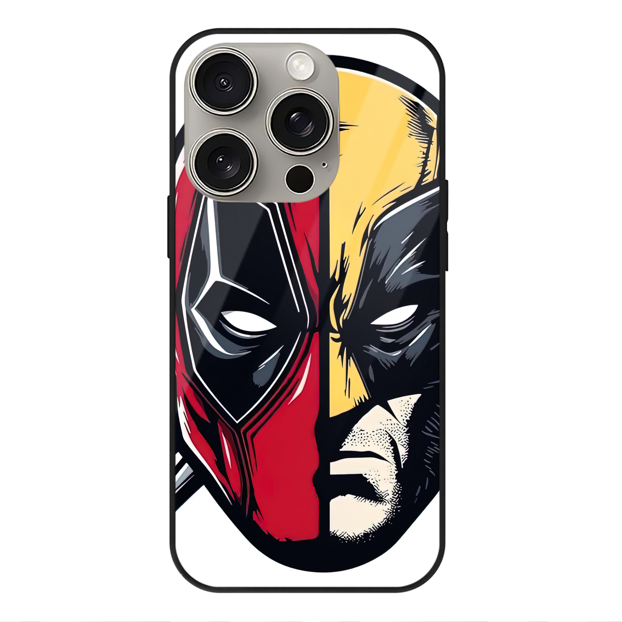 （画像用） Deadpool デッドプール 【iPhone15Pro対応】スマホケース 耐衝撃＆黄変防止 背面ガラス
