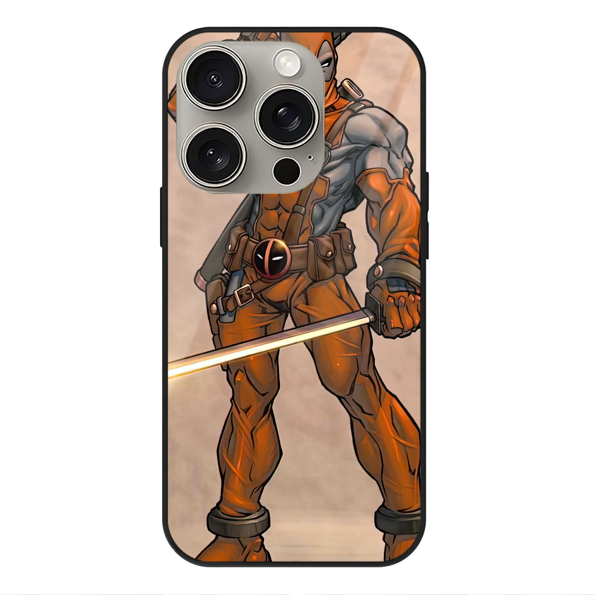 （画像用） Deadpool デッドプール 【iPhone15Pro対応】スマホケース 耐衝撃＆黄変防止 背面ガラス