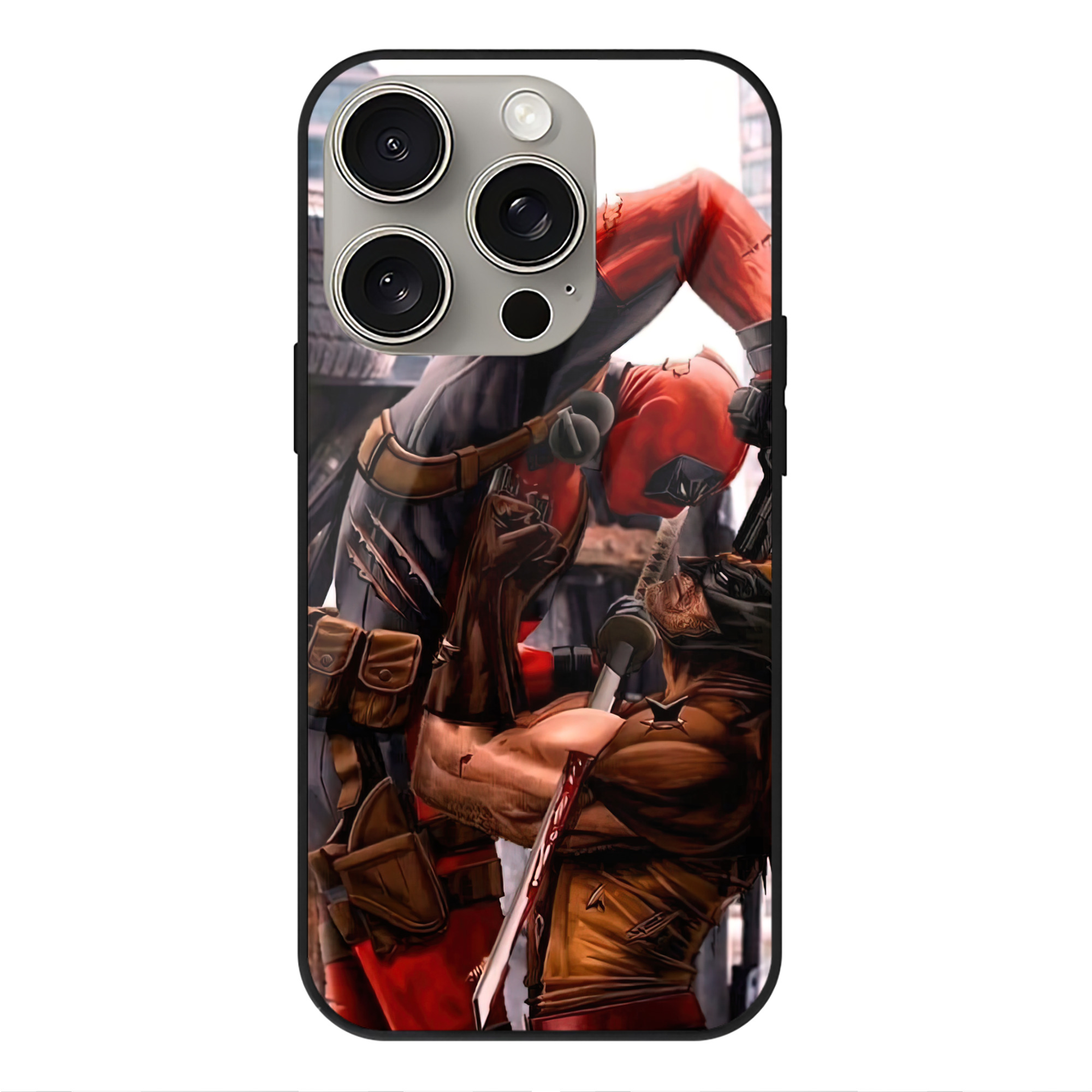 （画像用） Deadpool デッドプール 【iPhone15Pro対応】スマホケース 耐衝撃＆黄変防止 背面ガラス