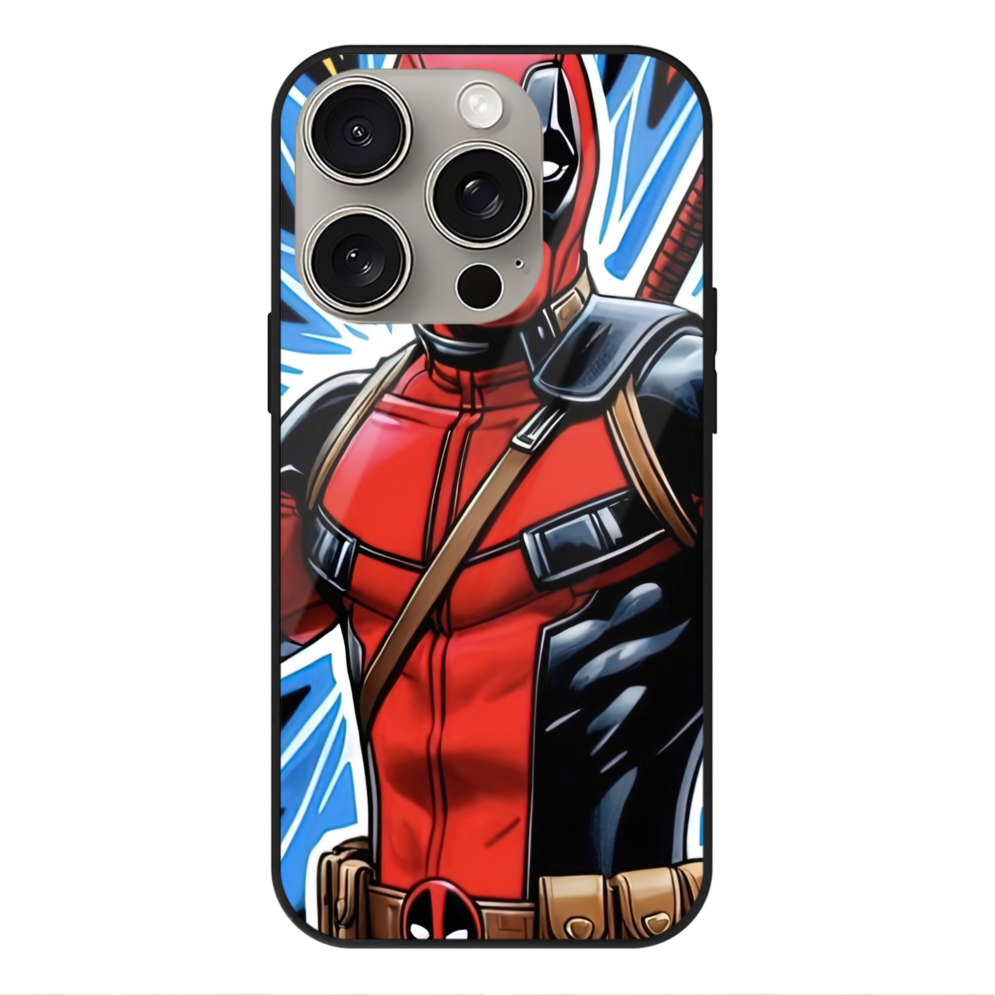 （画像用） Deadpool デッドプール 【iPhone15Pro対応】スマホケース 耐衝撃＆黄変防止 背面ガラス