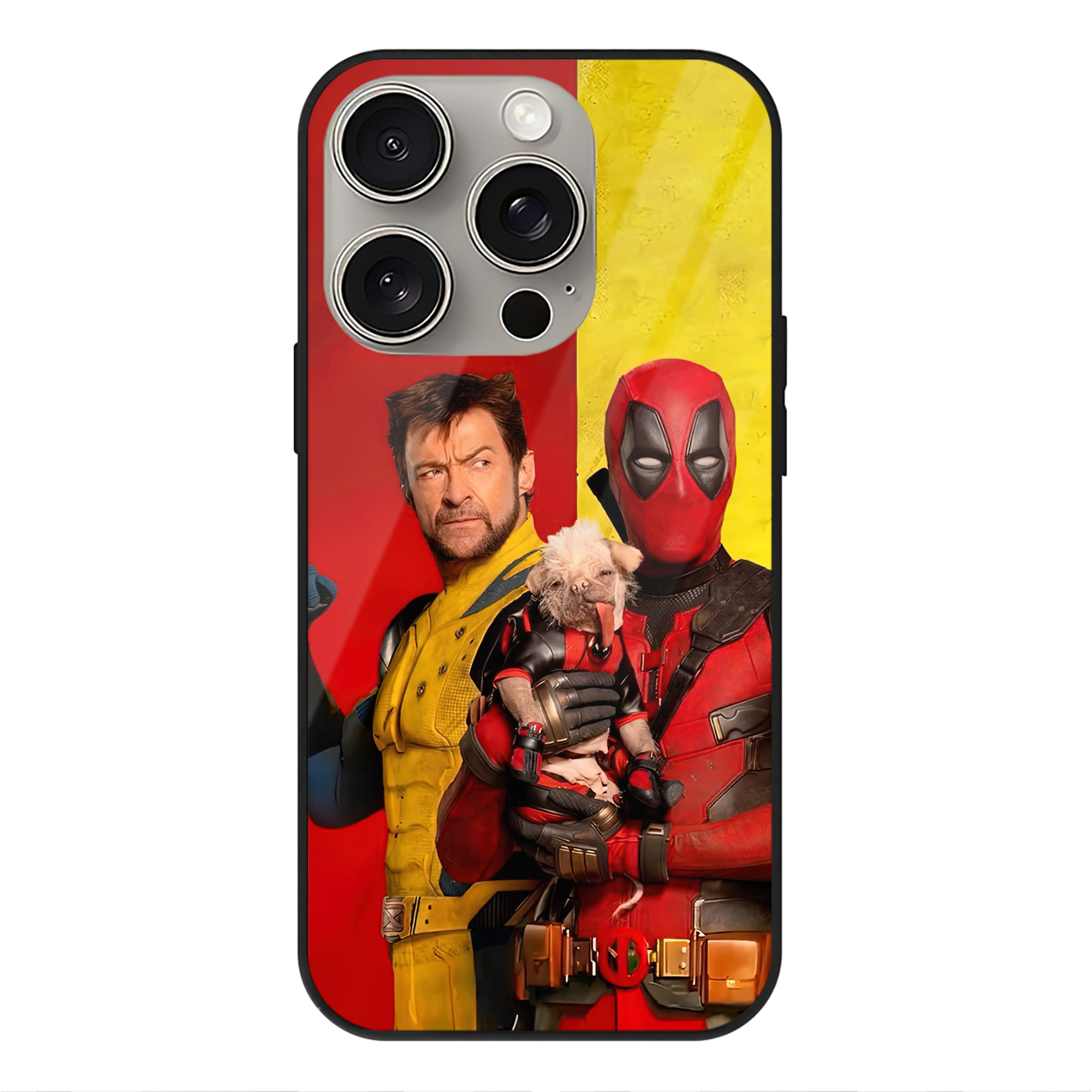 （画像用） Deadpool デッドプール 【iPhone15Pro対応】スマホケース 耐衝撃＆黄変防止 背面ガラス