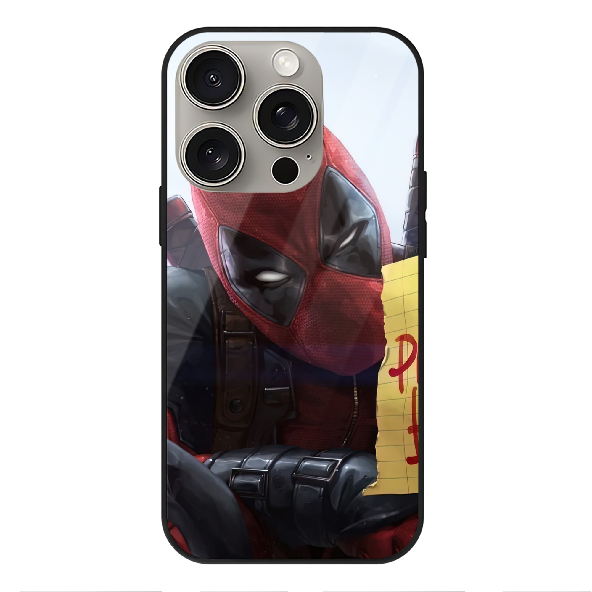 （画像用） Deadpool デッドプール 【iPhone15Pro対応】スマホケース 耐衝撃＆黄変防止 背面ガラス
