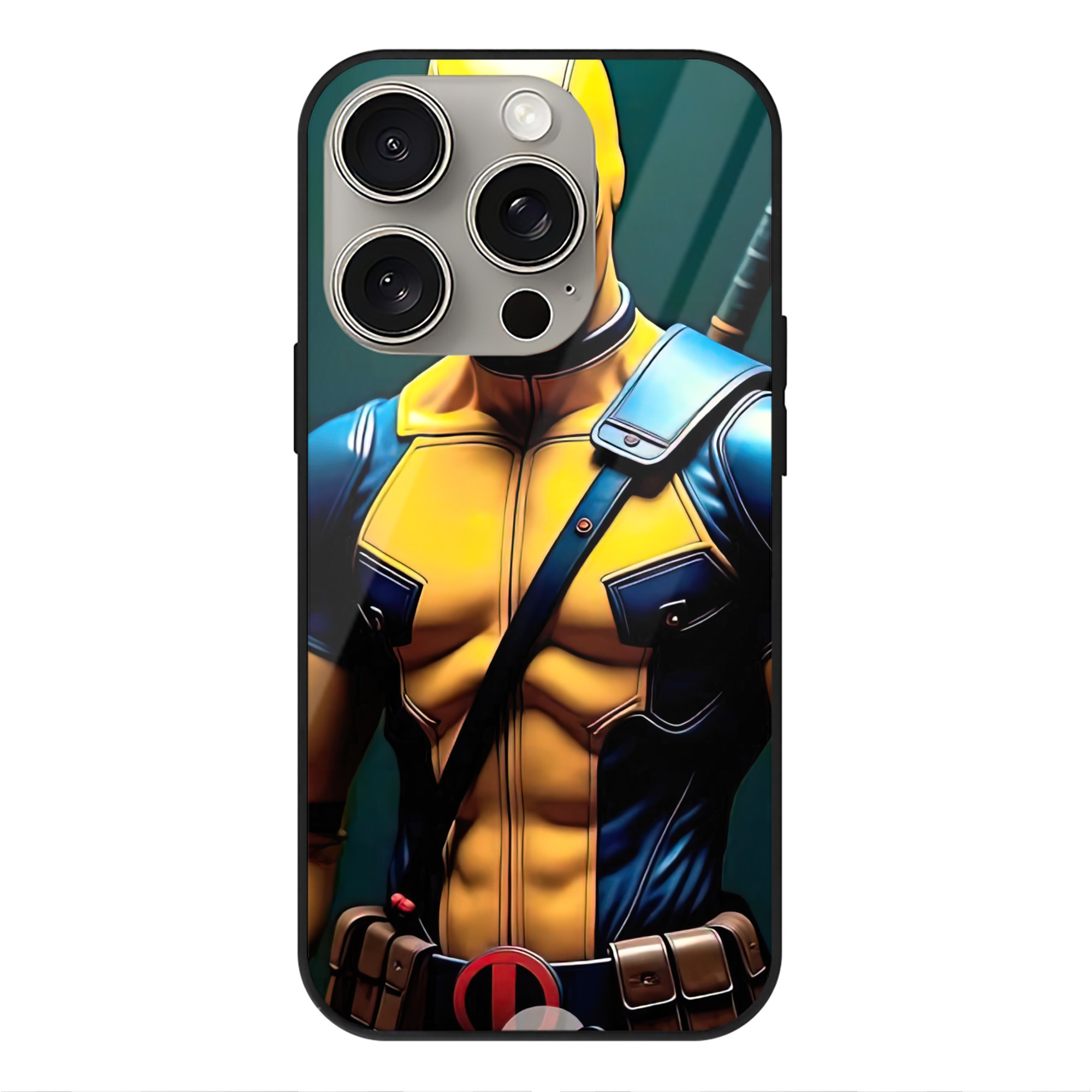 （画像用） Deadpool デッドプール 【iPhone15Pro対応】スマホケース 耐衝撃＆黄変防止 背面ガラス