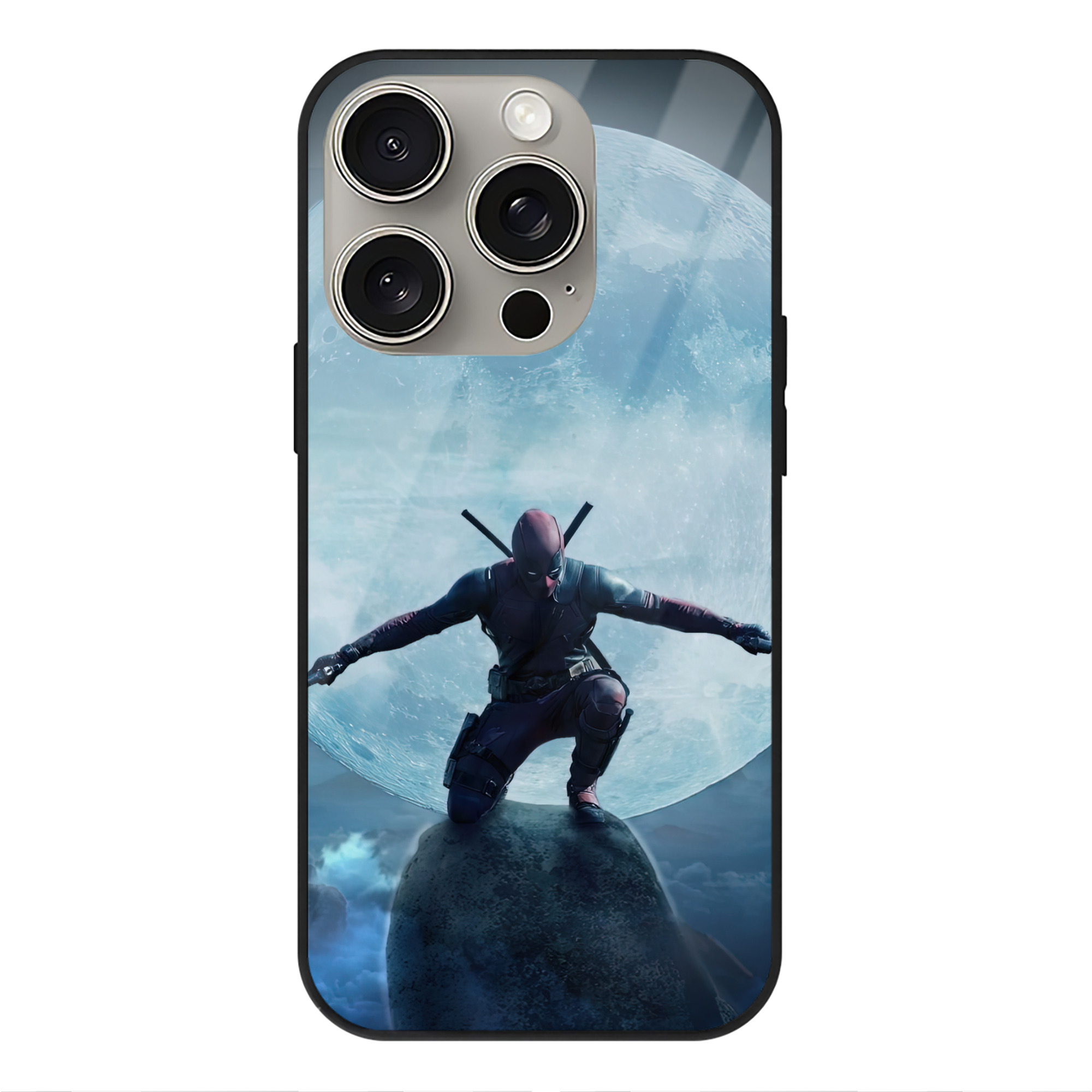 （画像用） Deadpool デッドプール 【iPhone15Pro対応】スマホケース 耐衝撃＆黄変防止 背面ガラス
