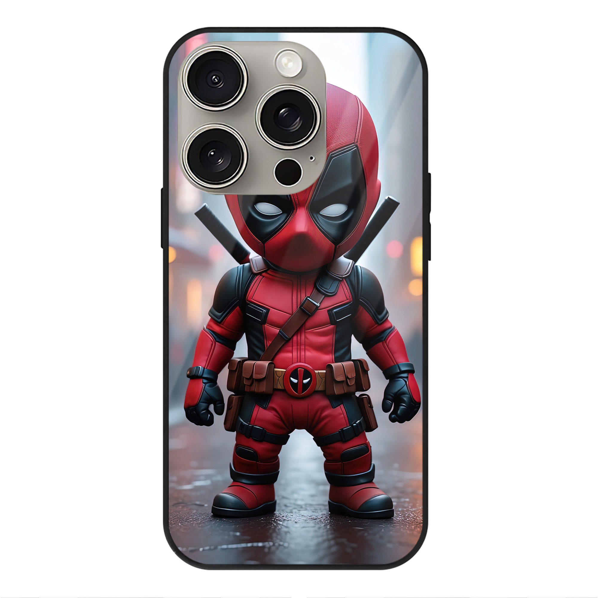 （画像用） Deadpool デッドプール 【iPhone15Pro対応】スマホケース 耐衝撃＆黄変防止 背面ガラス