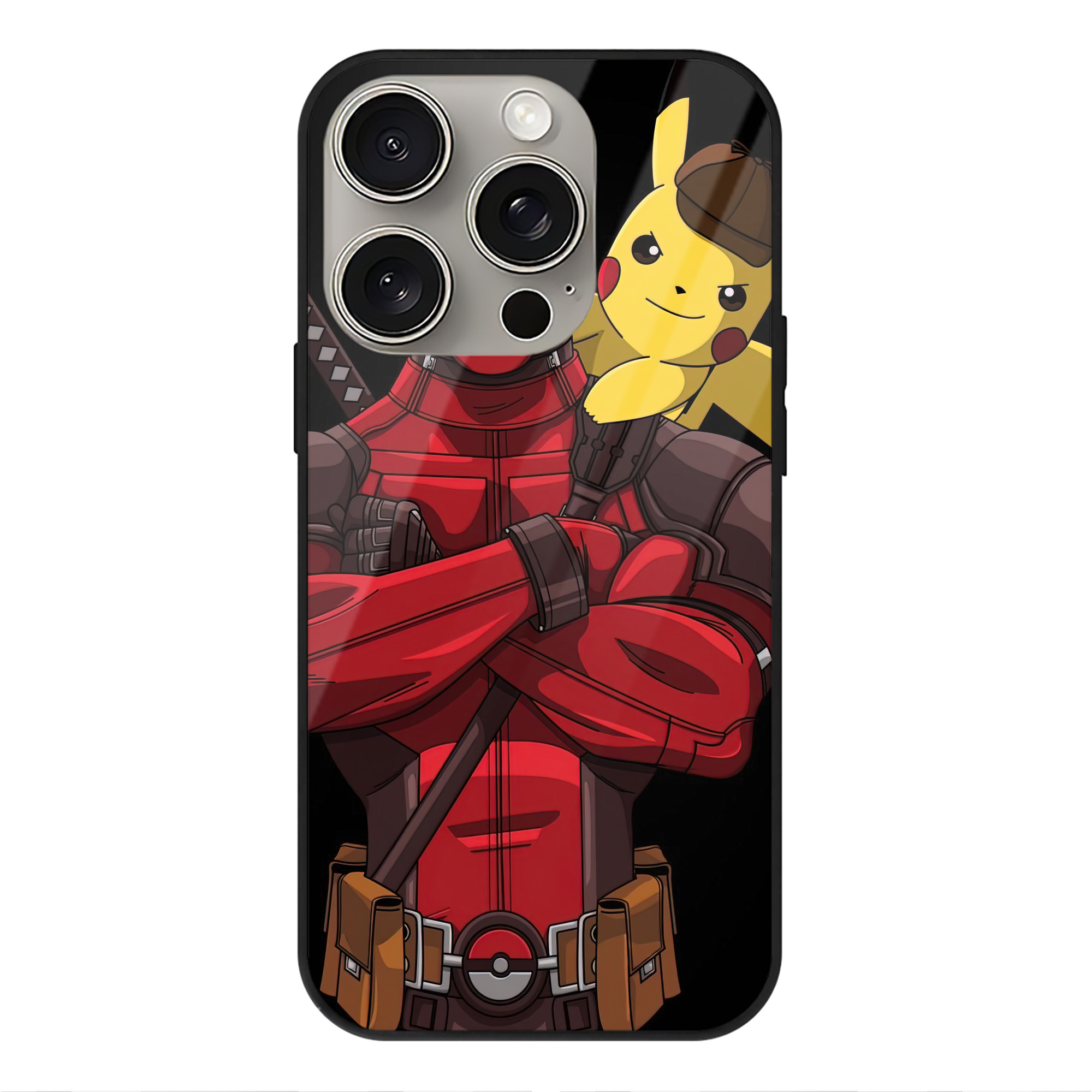 （画像用） Deadpool デッドプール 【iPhone15Pro対応】スマホケース 耐衝撃＆黄変防止 背面ガラス