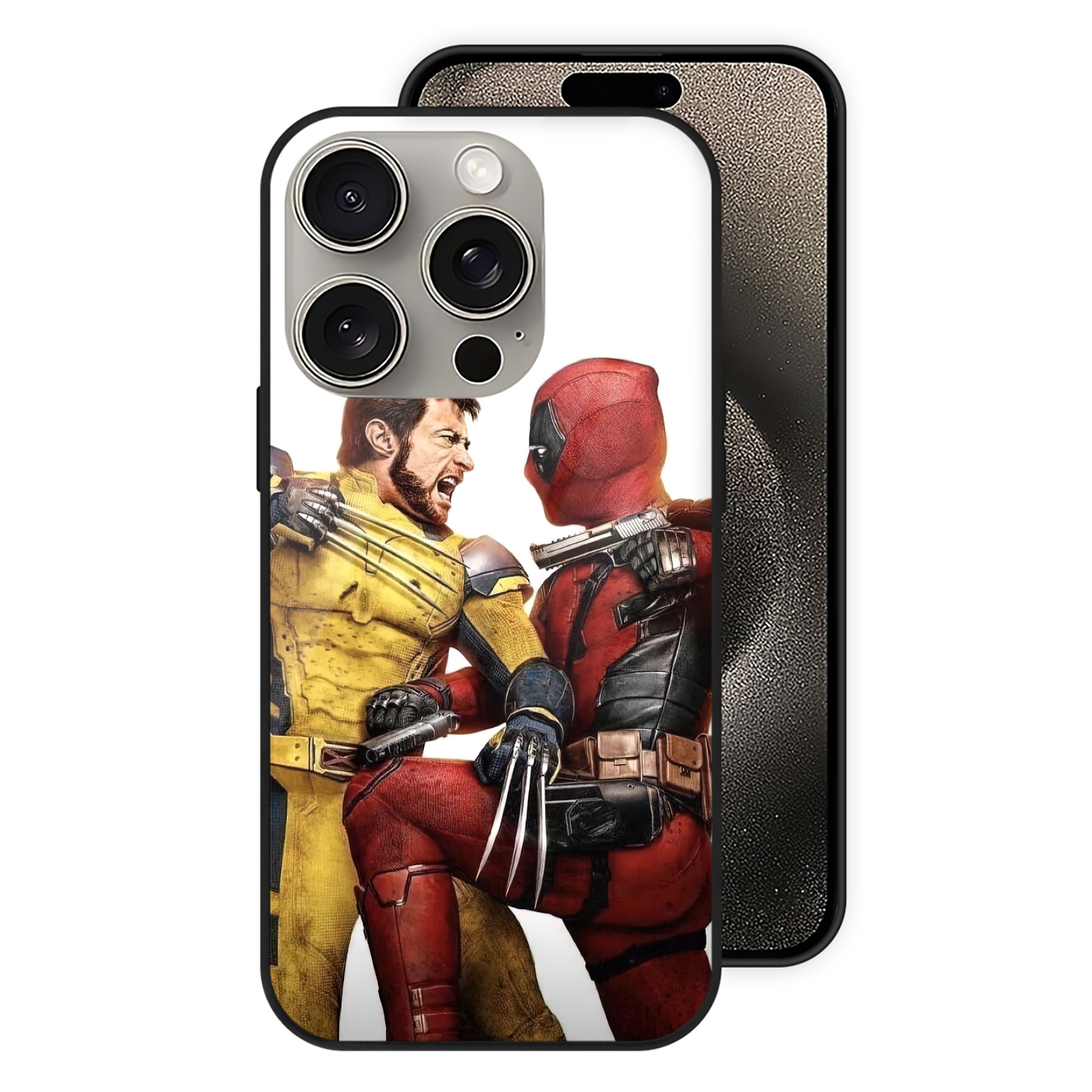（画像用） Deadpool デッドプール 【iPhone15Pro対応】スマホケース 耐衝撃＆黄変防止 背面ガラス