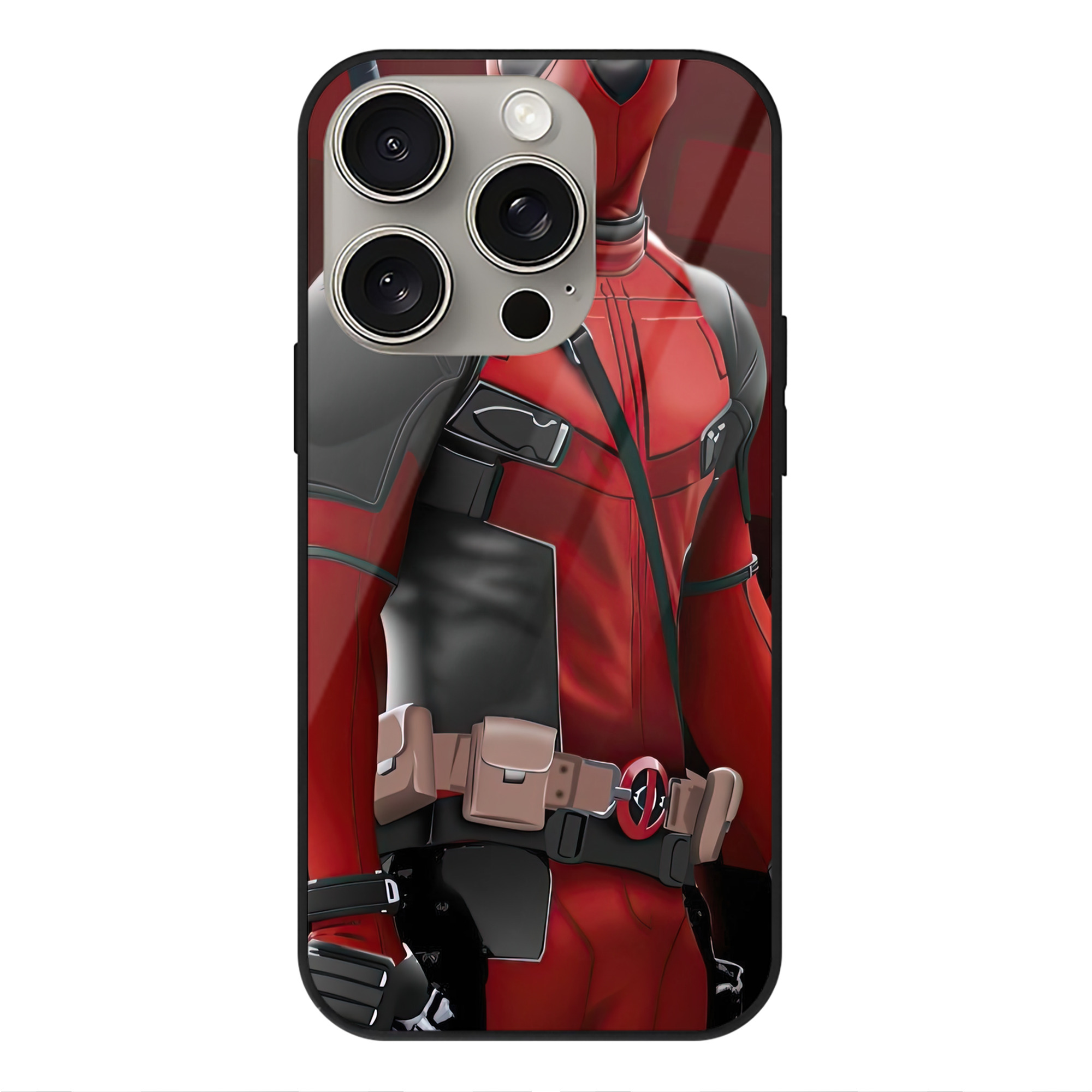 （画像用） Deadpool デッドプール 【iPhone15Pro対応】スマホケース 耐衝撃＆黄変防止 背面ガラス
